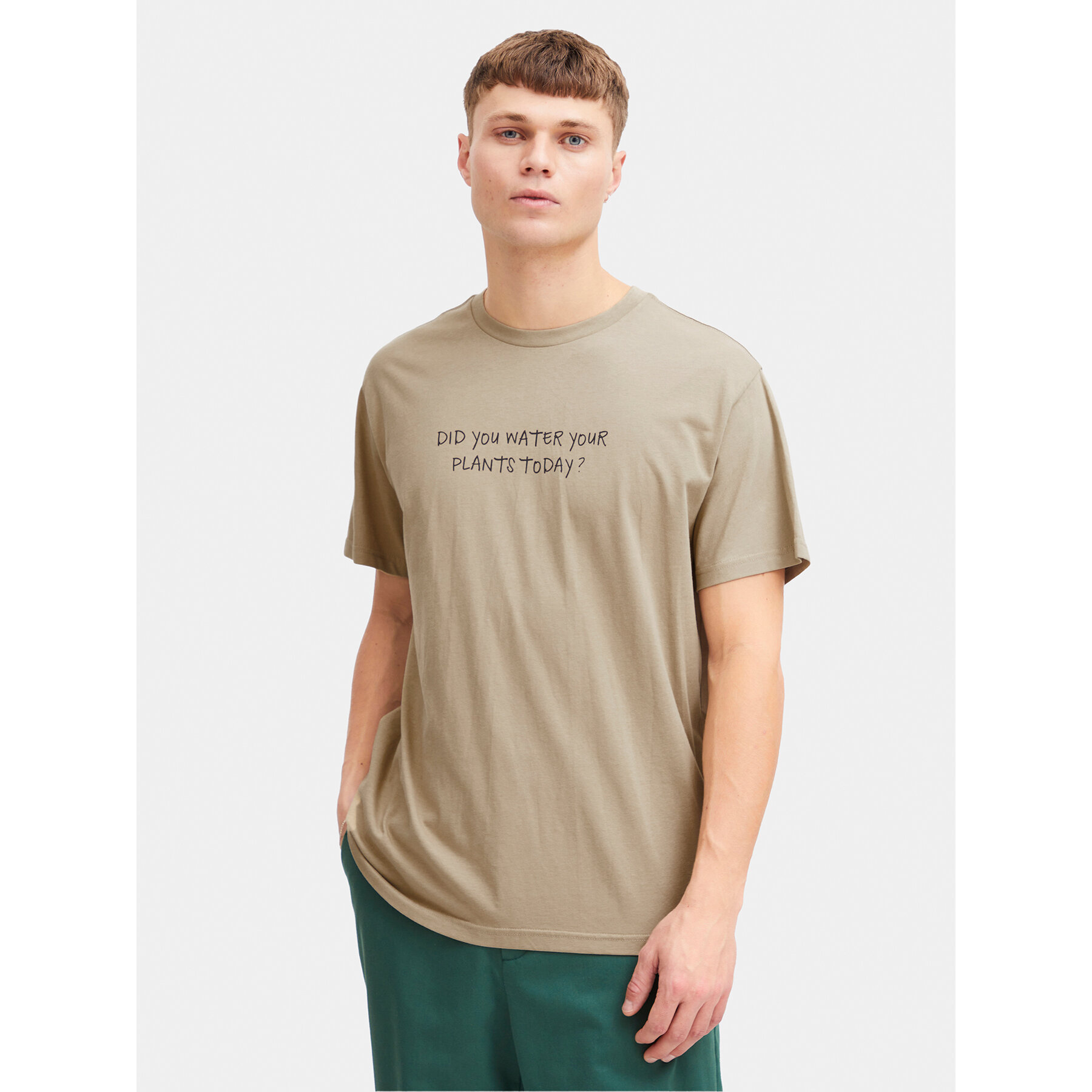 Solid T-shirt Inam 21108141 Beige Regular Fit