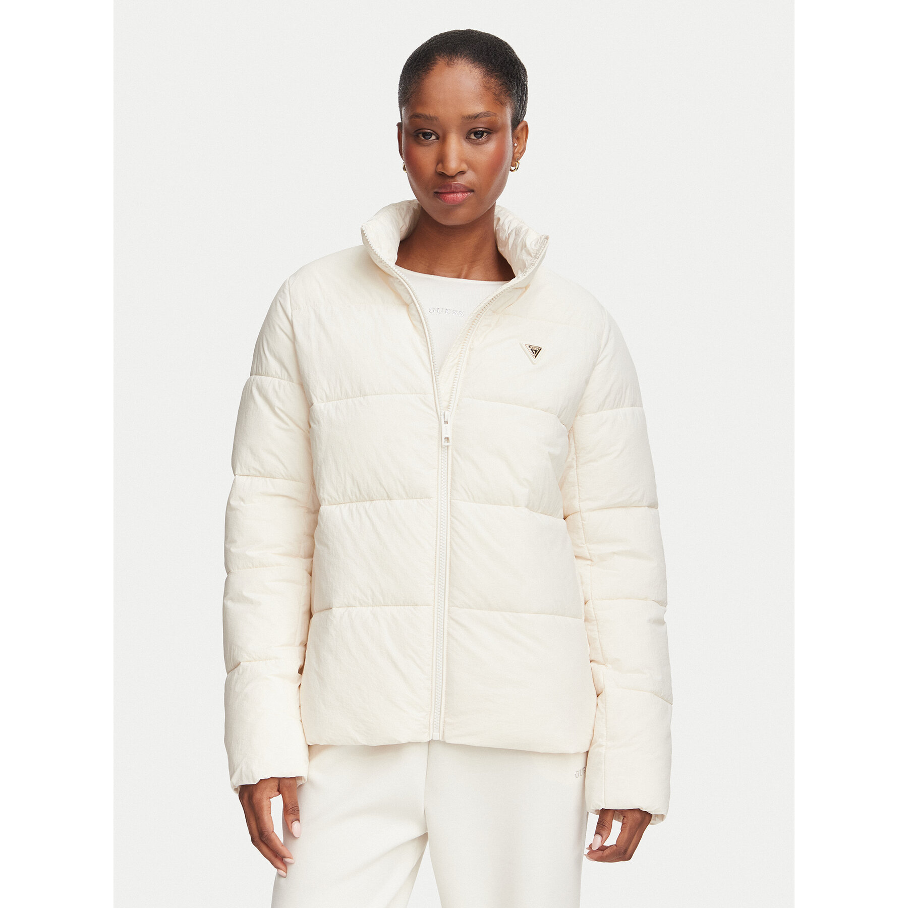 Guess Winterjacke V4YL03 WFUD0 Creme Regular Fit