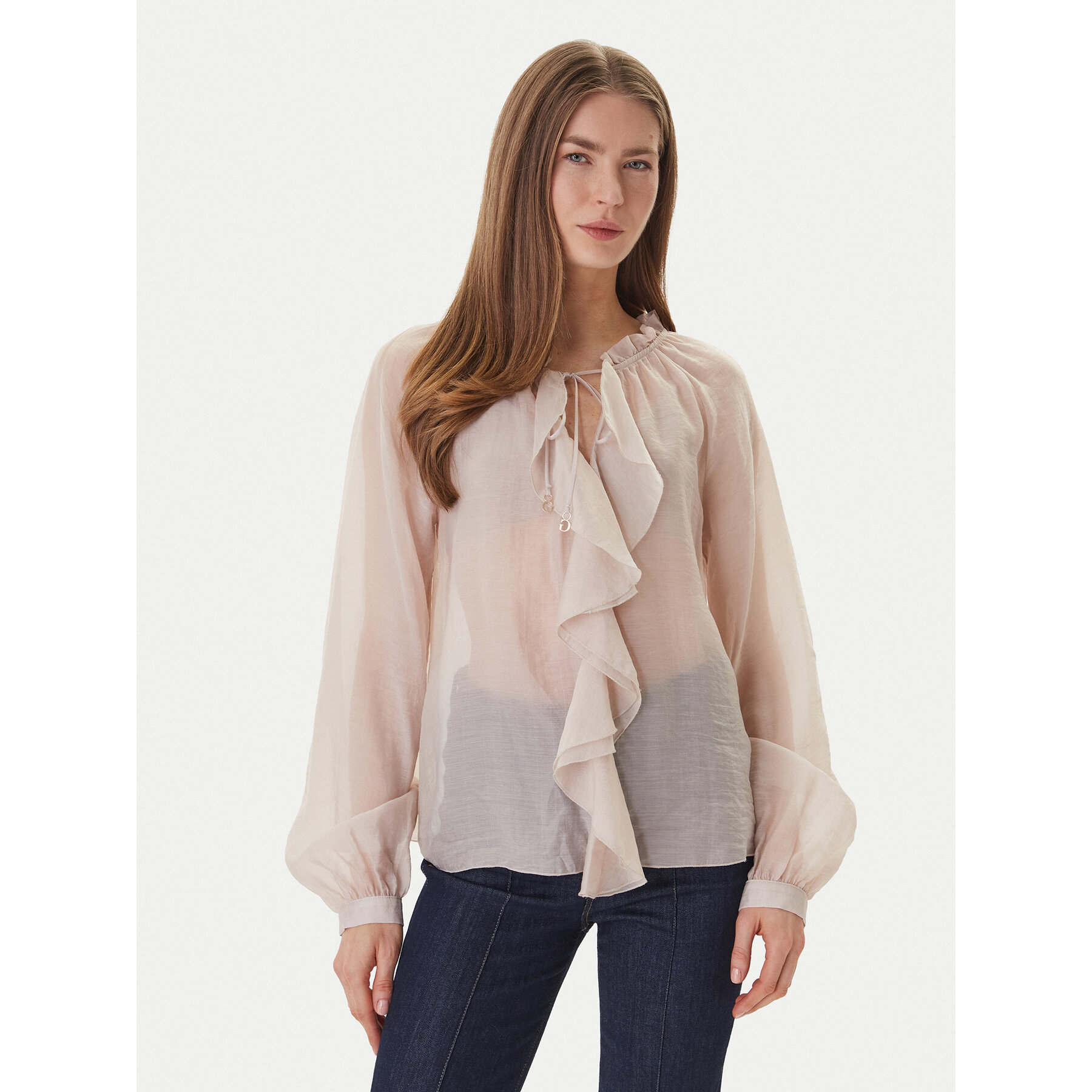 Guess Bluse W6GH28 W1844 Beige Regular Fit