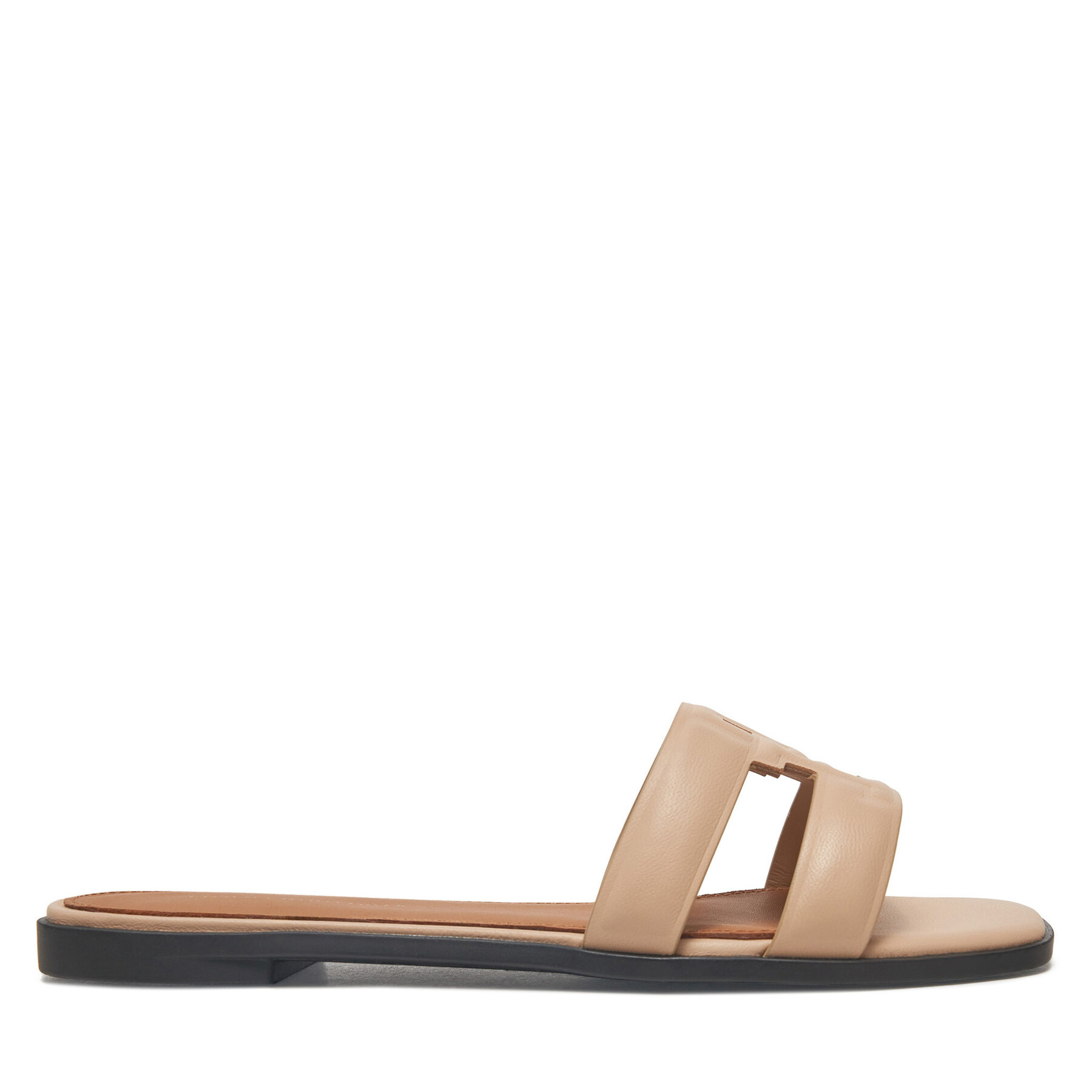 Šľapky Tommy Hilfiger Th Logo Strap Mule FW0FW08671 Béžová