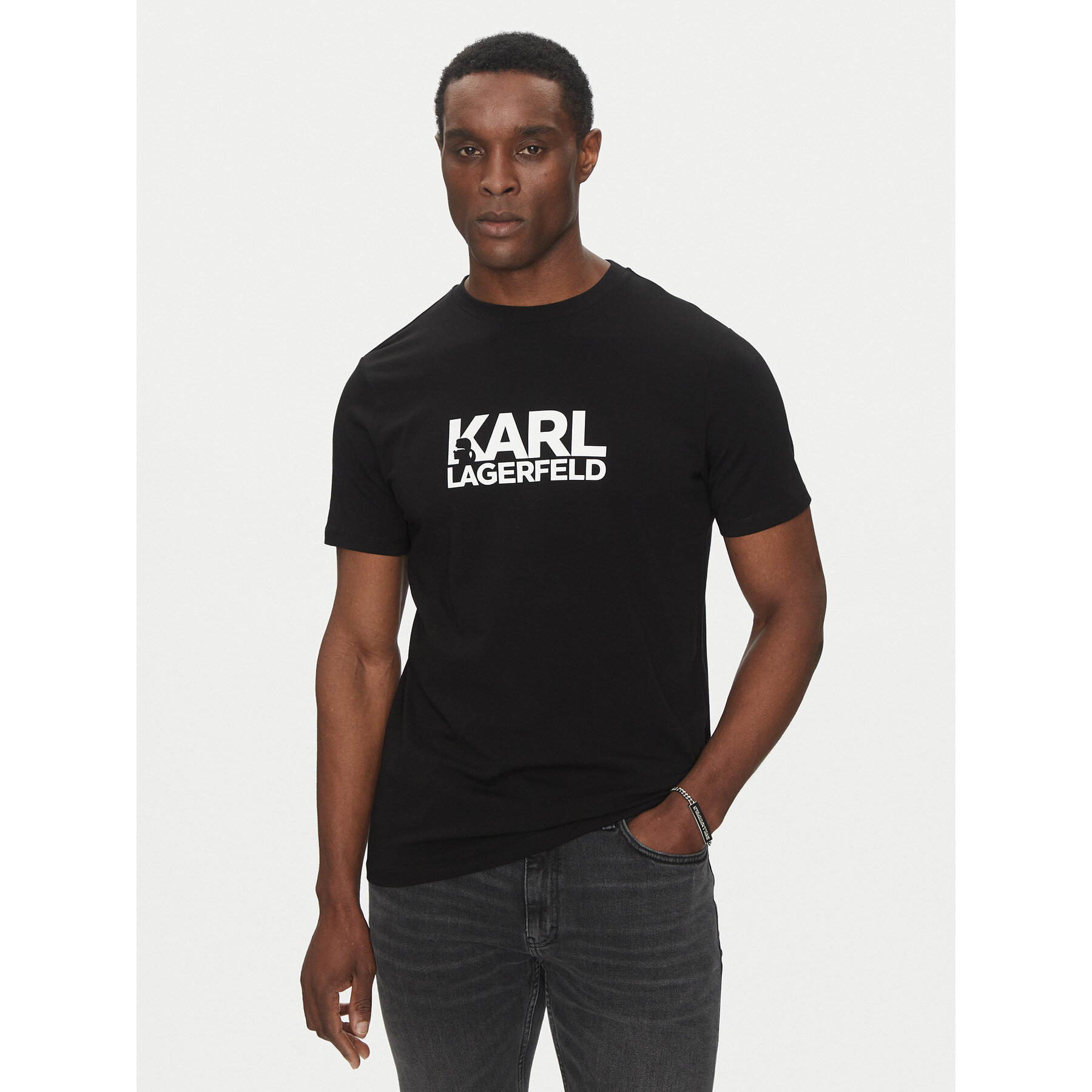 KARL LAGERFELD Póló 755087 552235 Fekete Regular Fit