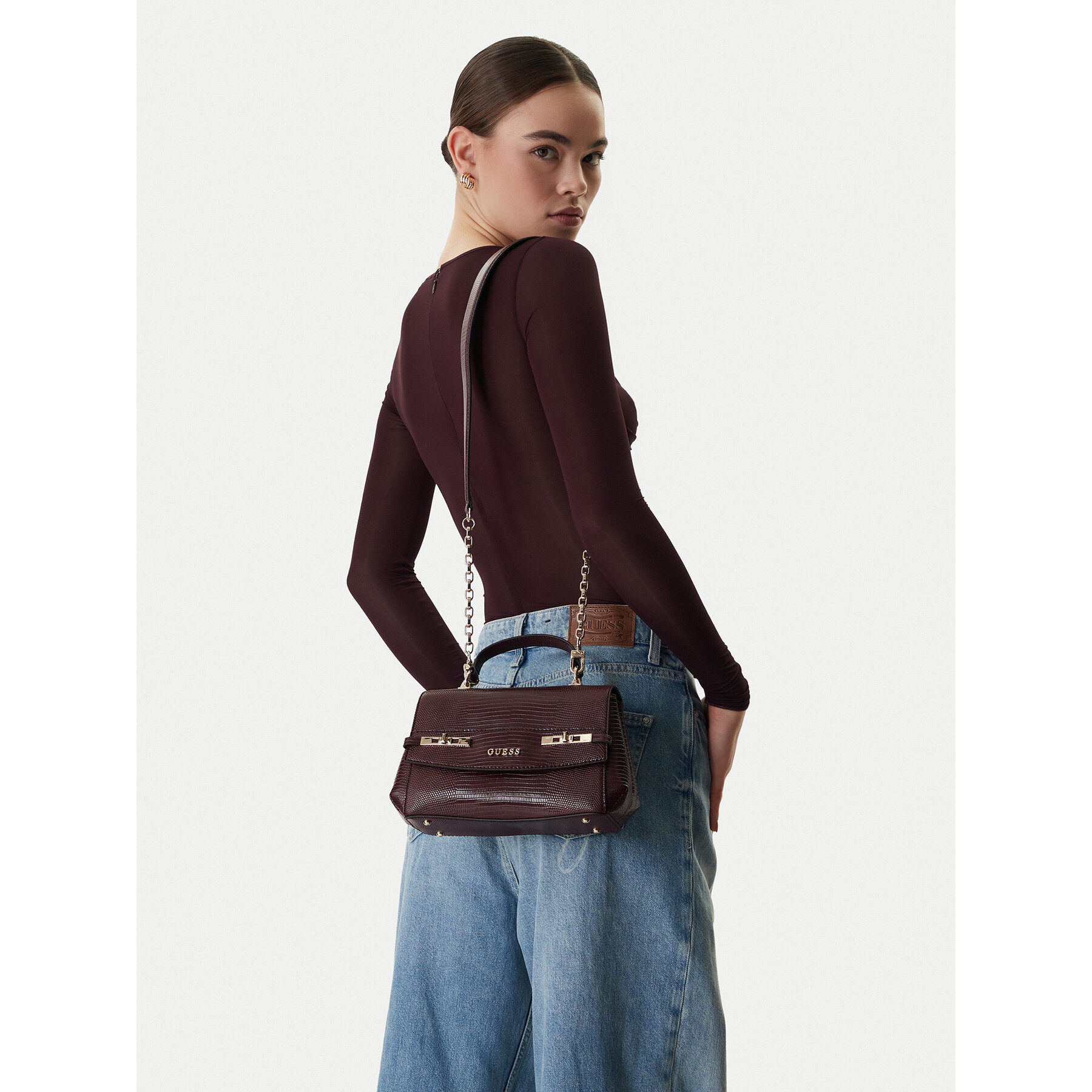 Дамска чанта Guess Melinda HWKL99 33200 Бордо