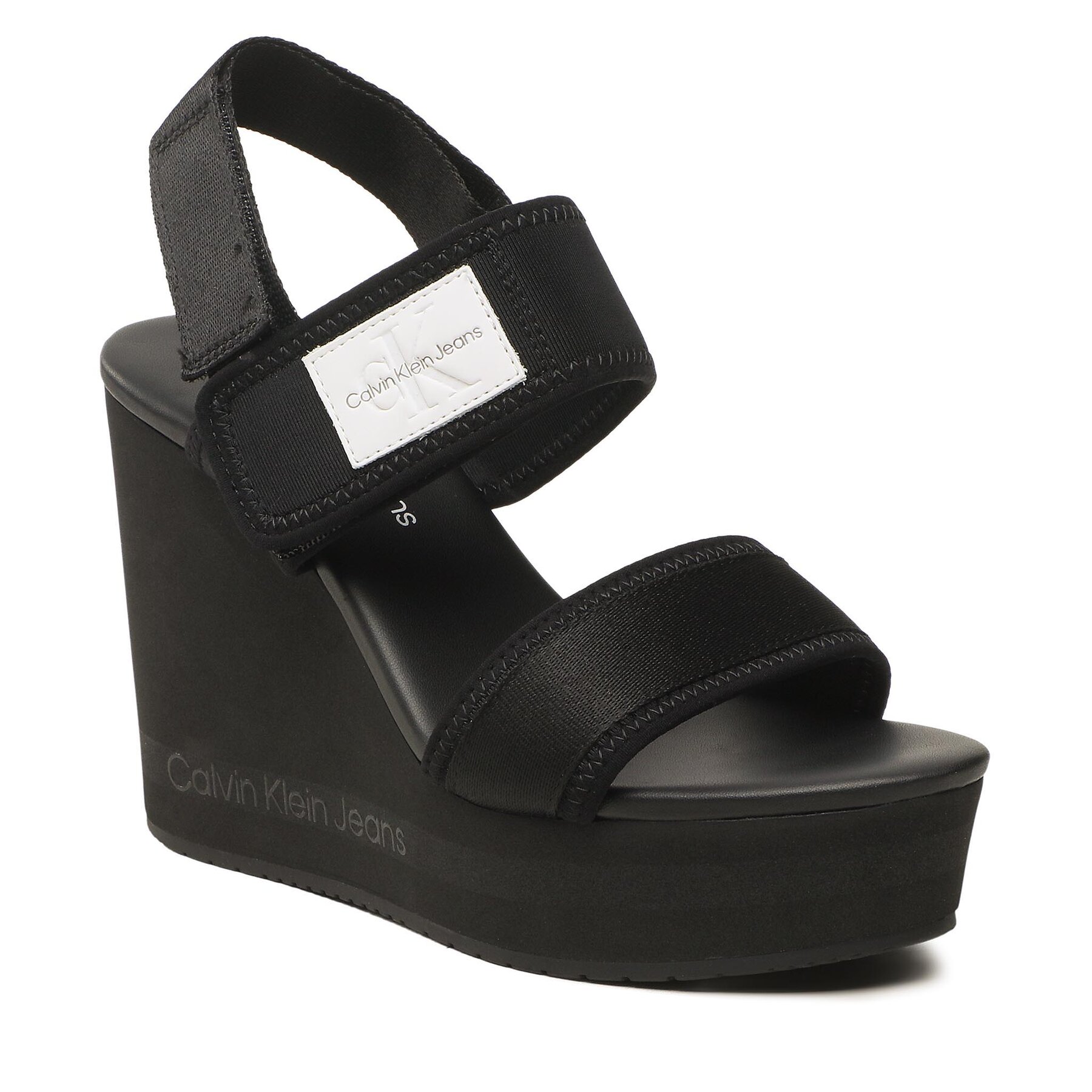 Sandale Calvin Klein Jeans Wedge Sandal Badge YW0YW01028 Black BDS