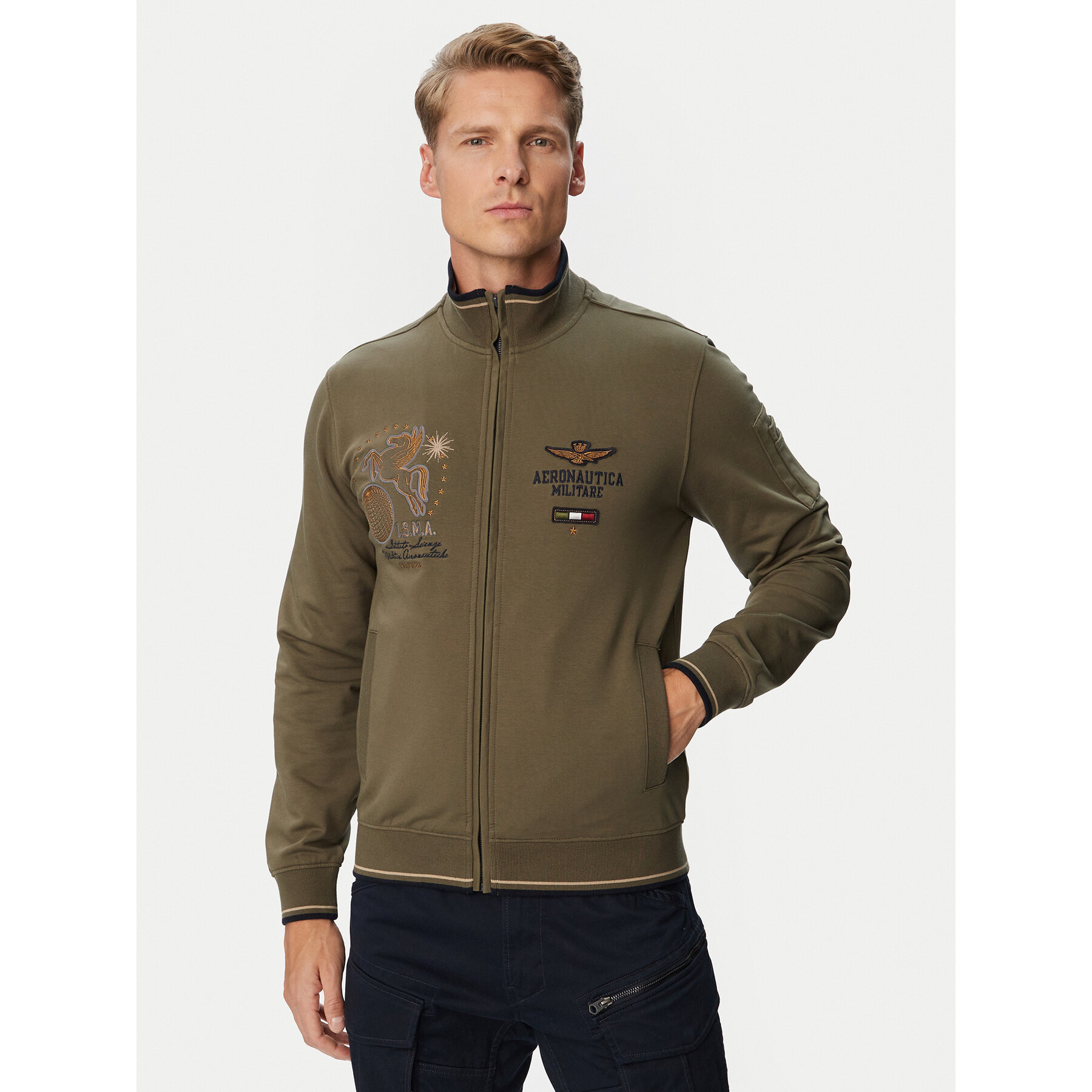 Aeronautica Militare Sweatshirt 262FE2134UF00662 Dunkelgrün Regular Fit