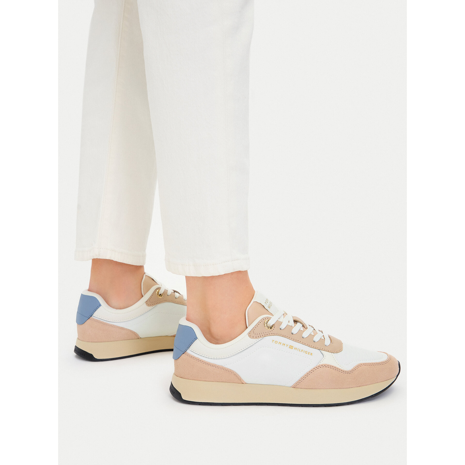 Tenisice Tommy Hilfiger Mix Material Runner FW0FW08950 Écru