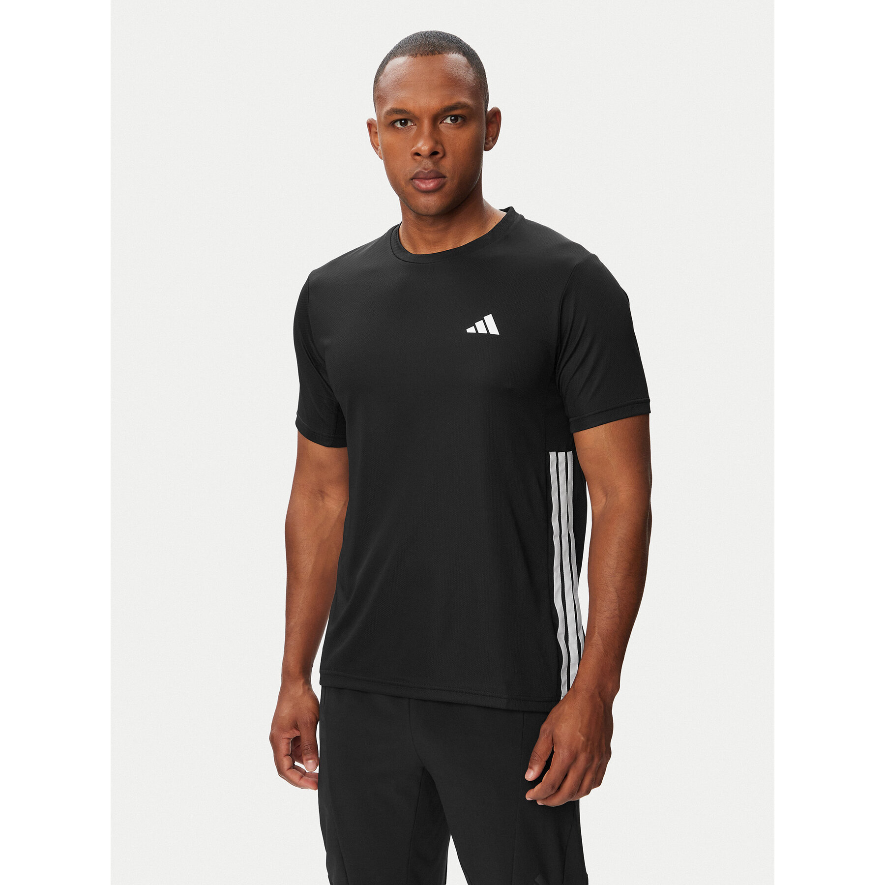 adidas T-Shirt Workout Essentials Base 3-Stripes KA3452 Schwarz Regular Fit