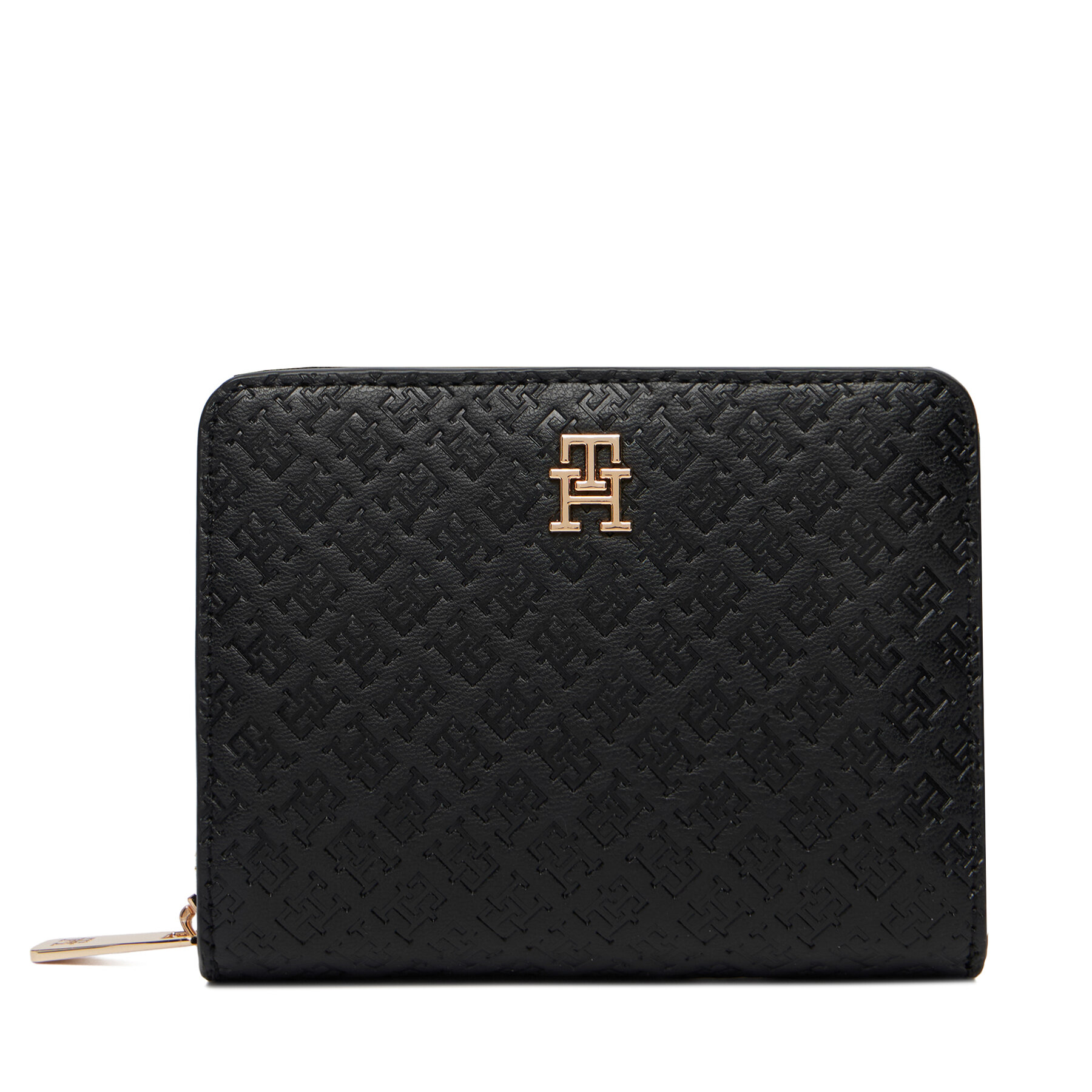 Novčanik Tommy Hilfiger Th Icon Med Za W/Flap Mono AW0AW18474 Crna
