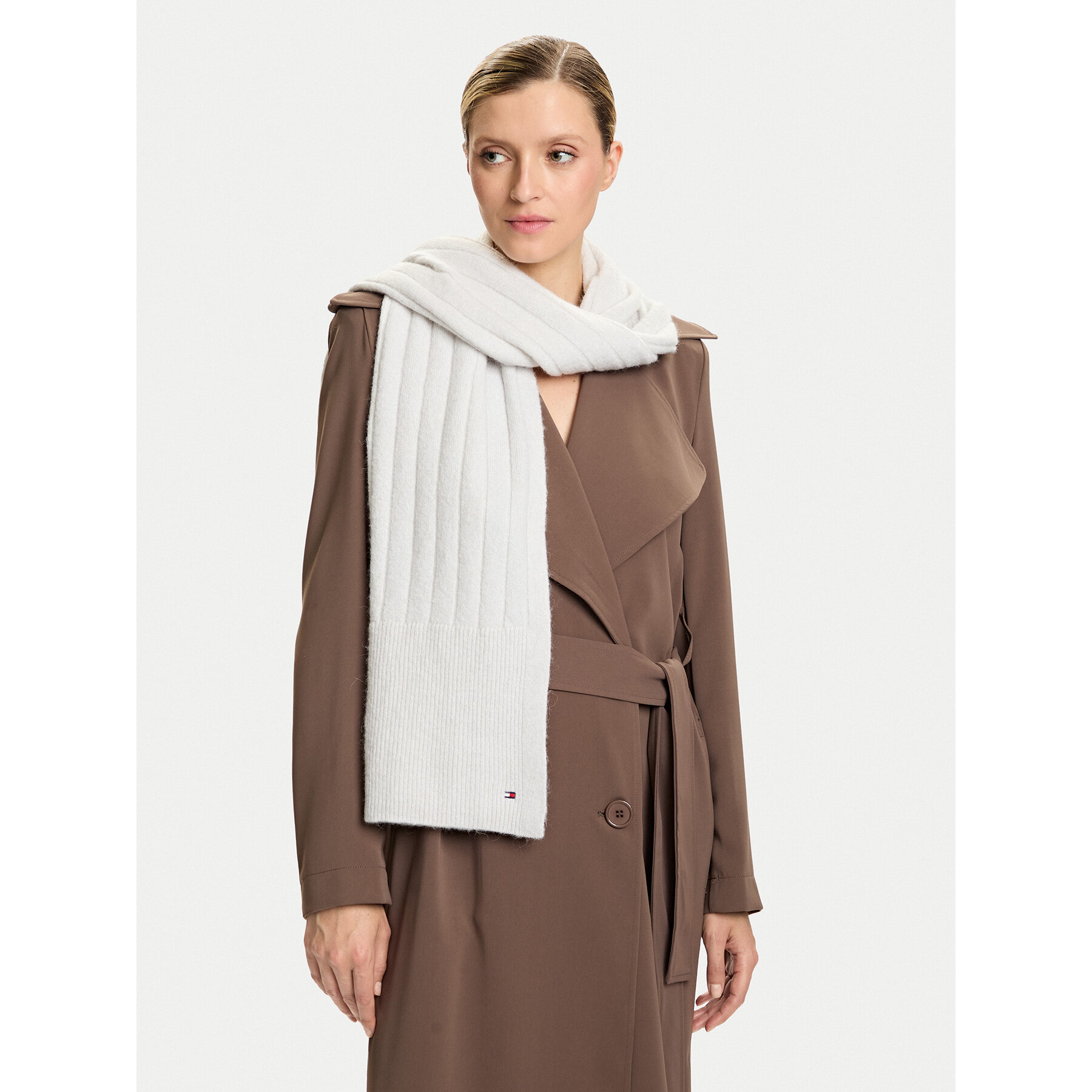 Fular Tommy Hilfiger Flag Fluffy AW0AW17787 Gri