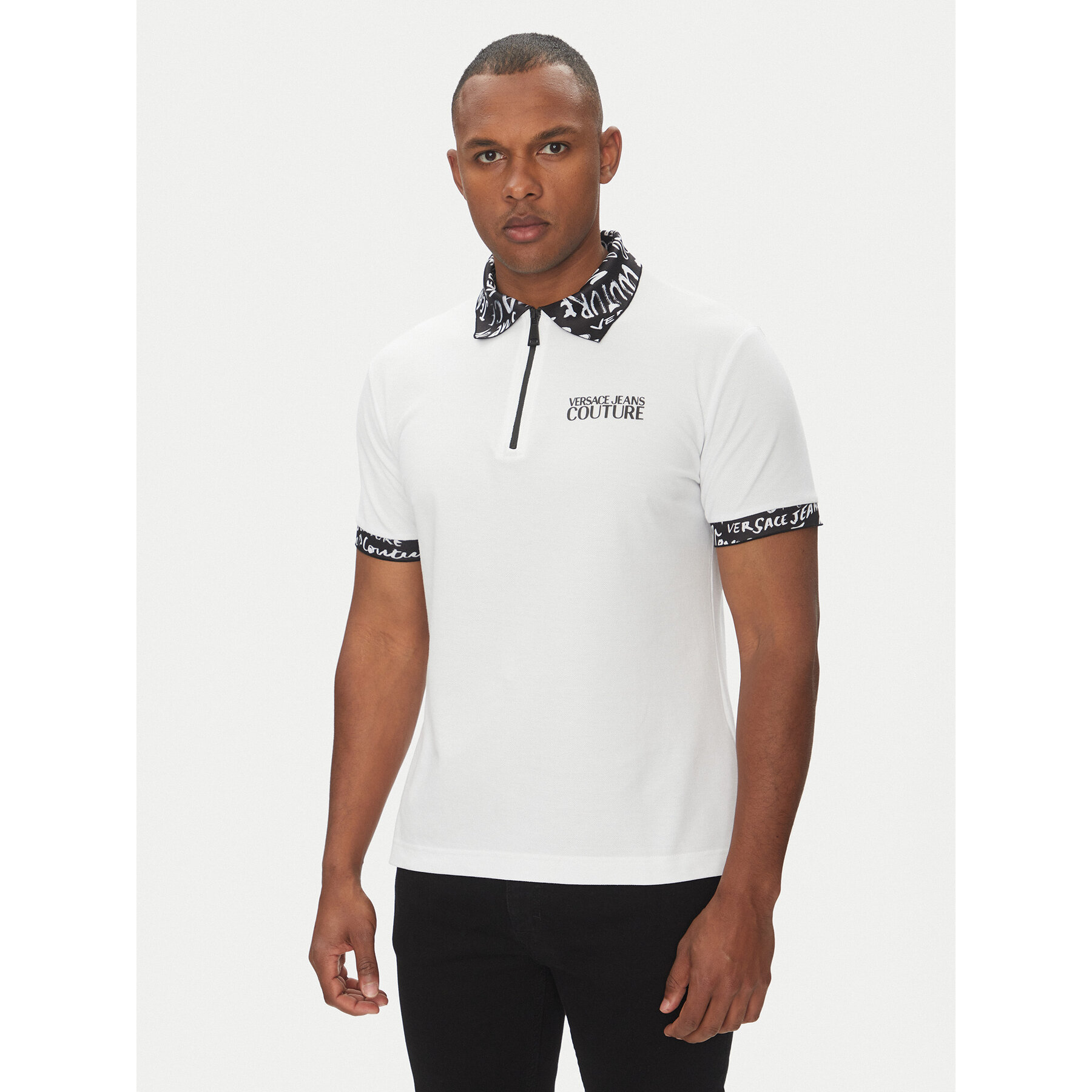 Versace Jeans Couture Polo 78GAGT02 Bianco Regular Fit