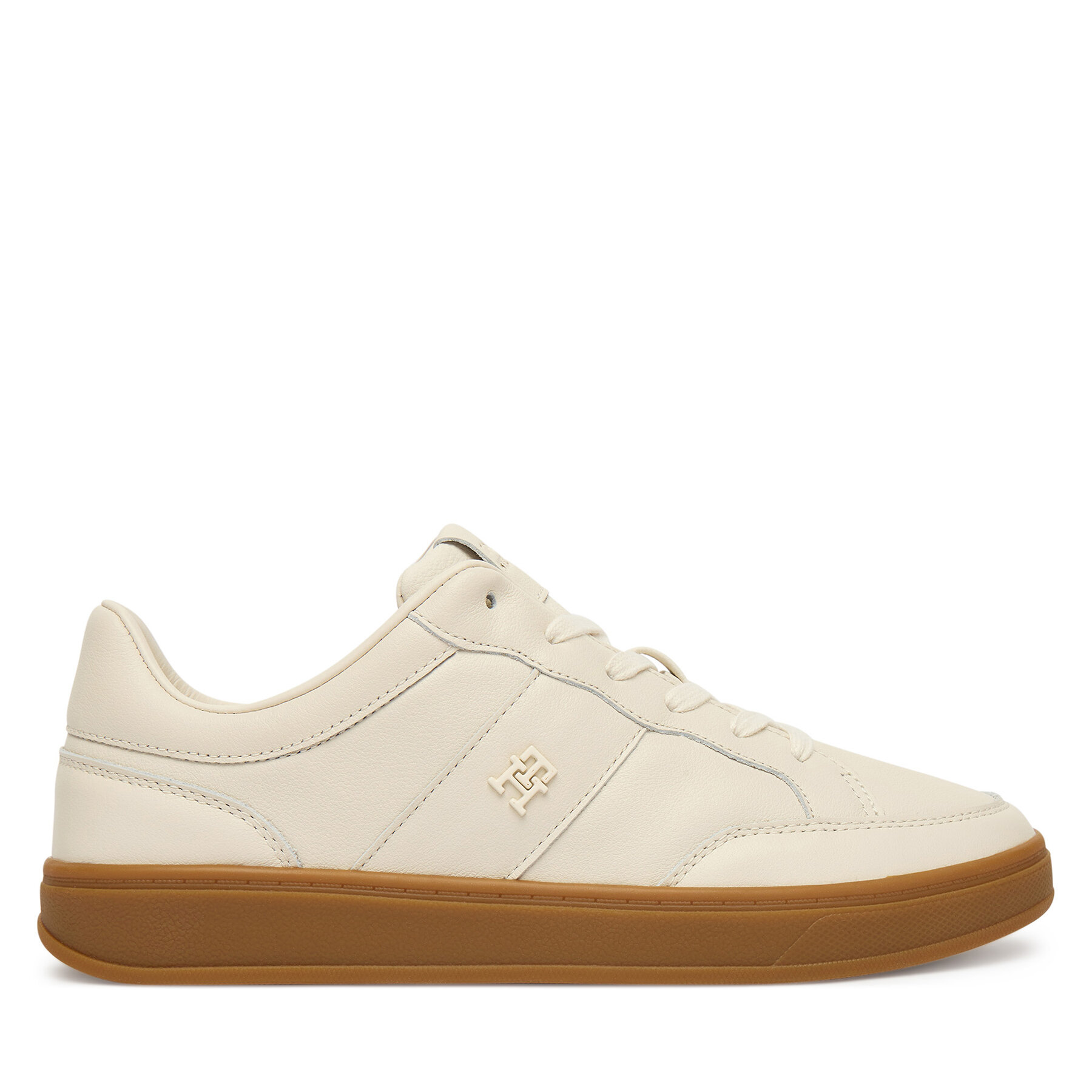 Sneakersy Tommy Hilfiger Th Heritage Court Sneaker Ltr FW0FW09028 Écru