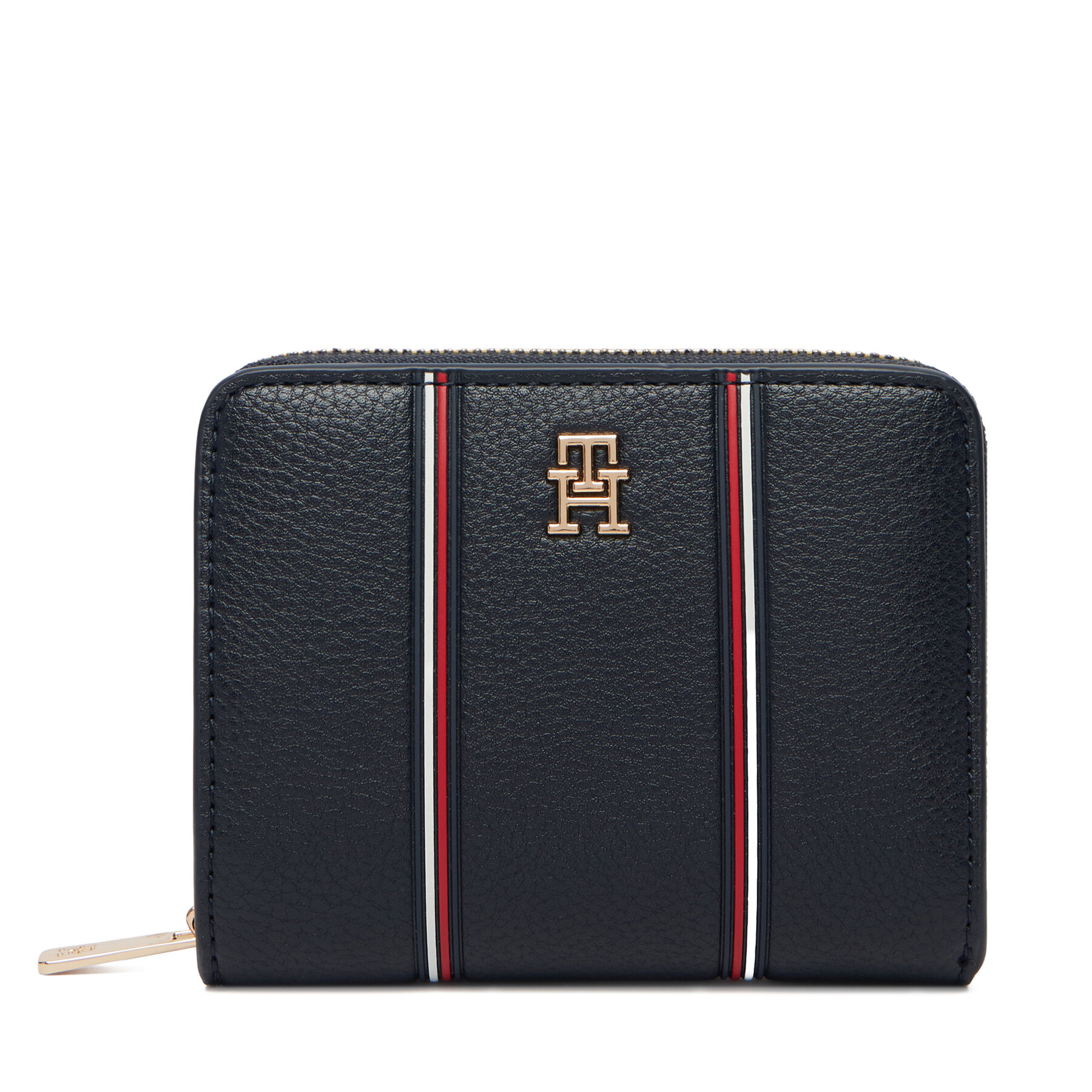 Portofel Tommy Hilfiger Th Icon Med Za W/Flap Corp AW0AW18653 Bleumarin