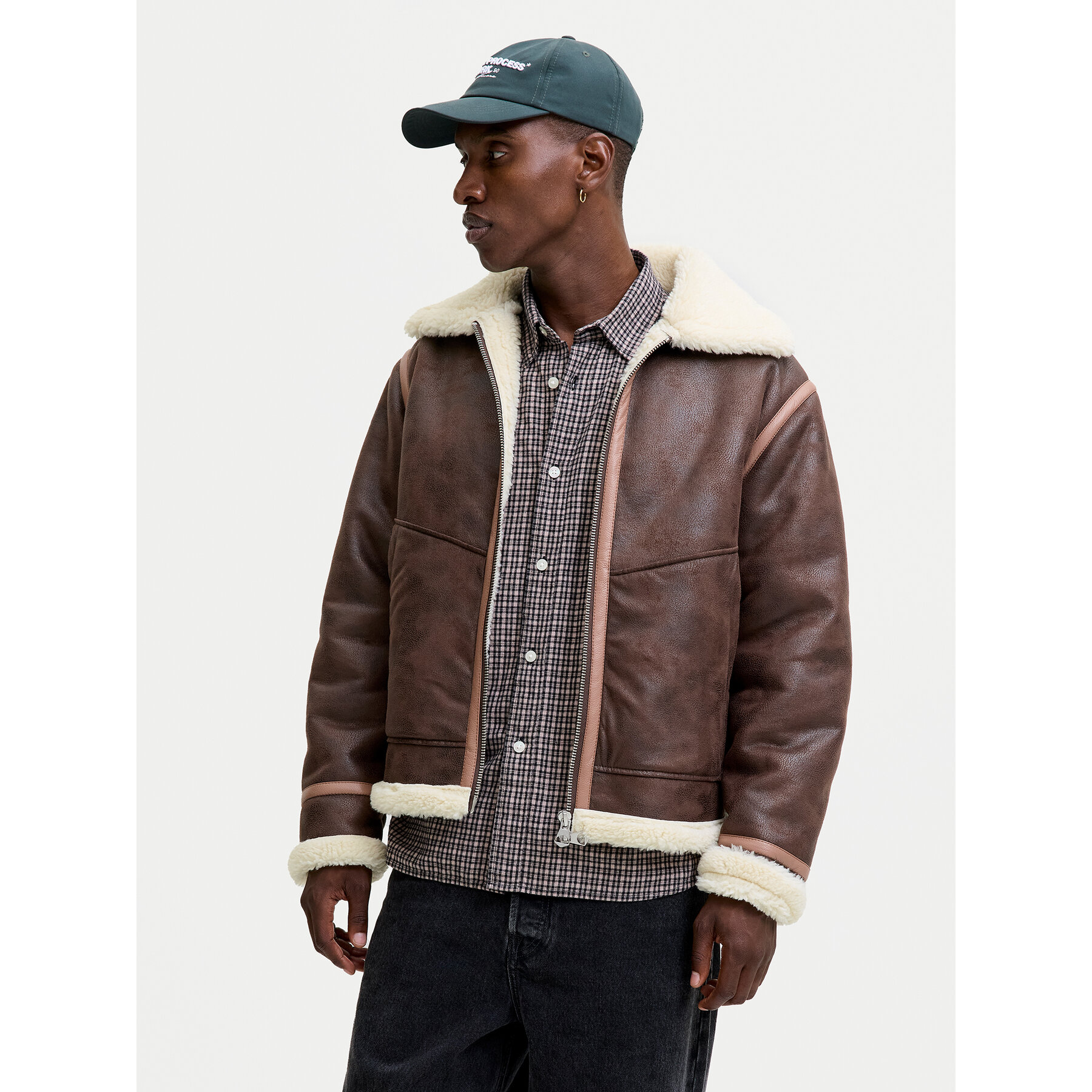 Jack & Jones Jacke aus Kunstleder Liverpool 12282948 Braun Regular Fit
