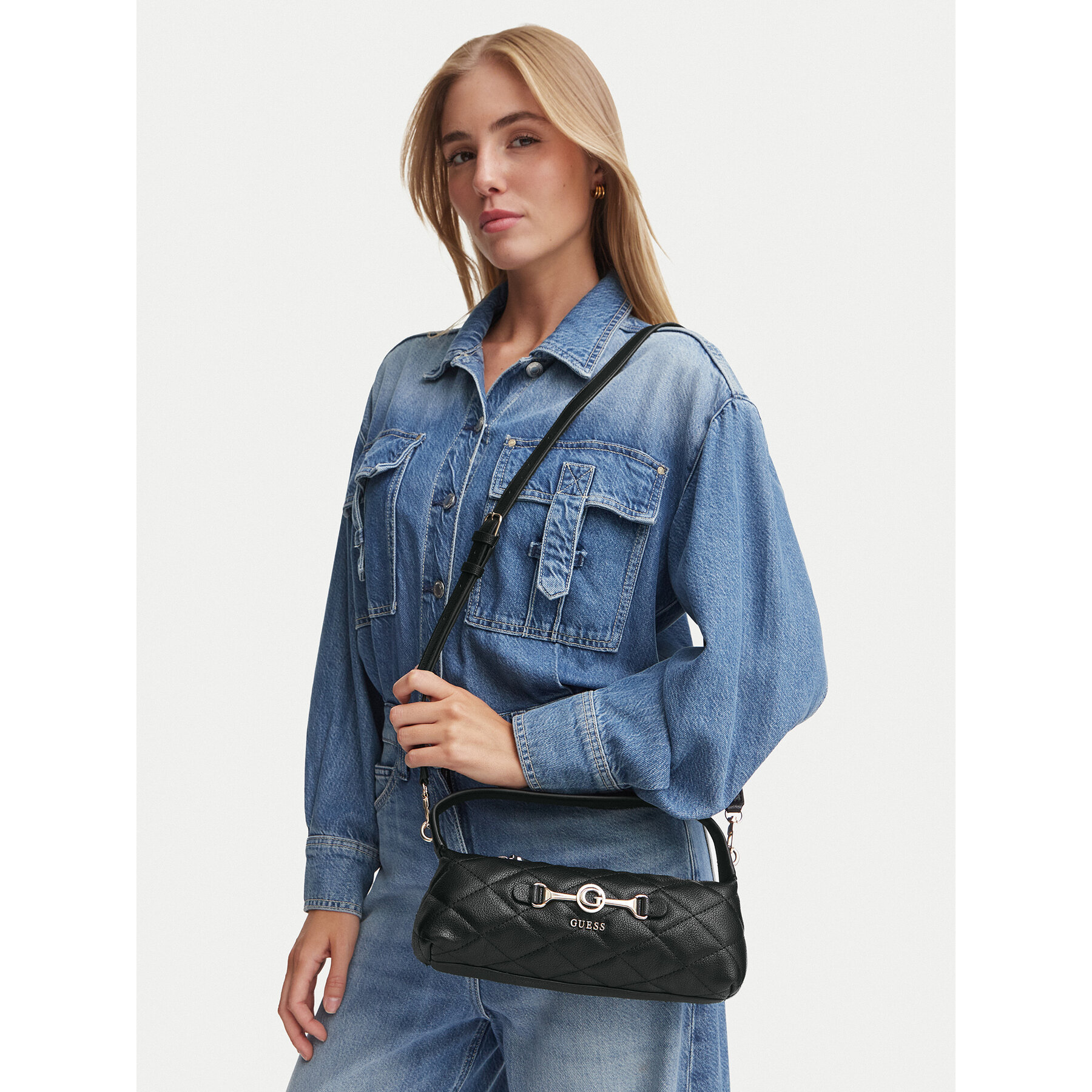 Geantă Guess Frances Mini HWQG22 41720 Negru