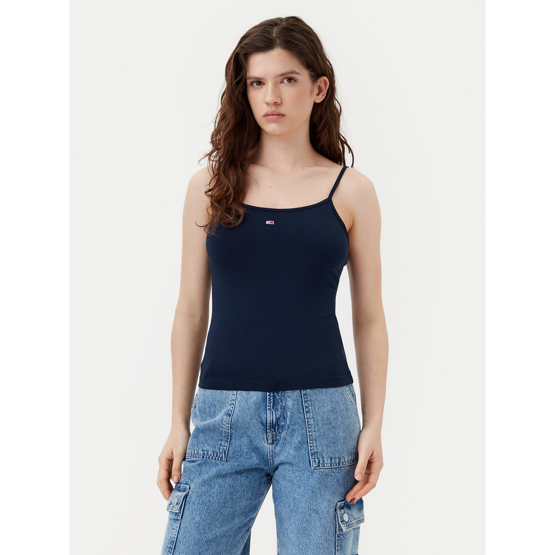 Tommy Jeans Felső Essential DW0DW20675 Sötétkék Slim Fit