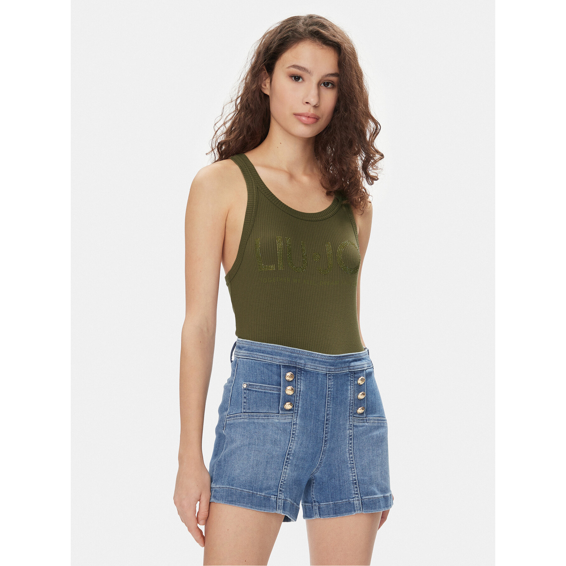 Liu Jo Top MA4327 J4695 Cachi Slim Fit, Taglia L, taglia : L