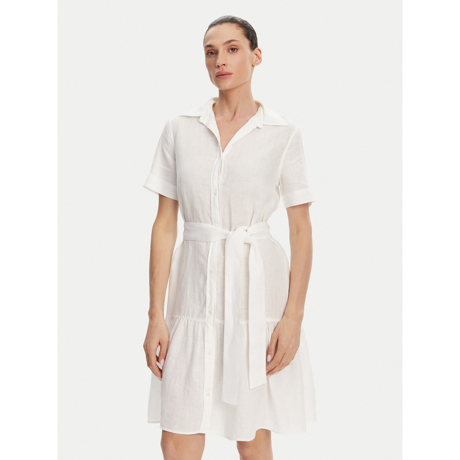 Gant Hemdkleid 4503434 Weiß Regular Fit