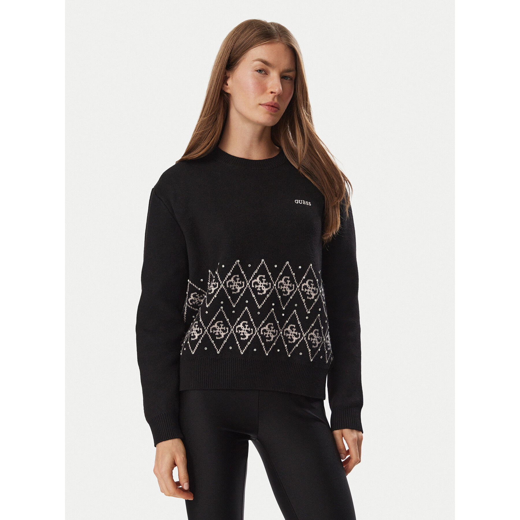 Guess Pullover V6BR16 Z2278 Schwarz Regular Fit