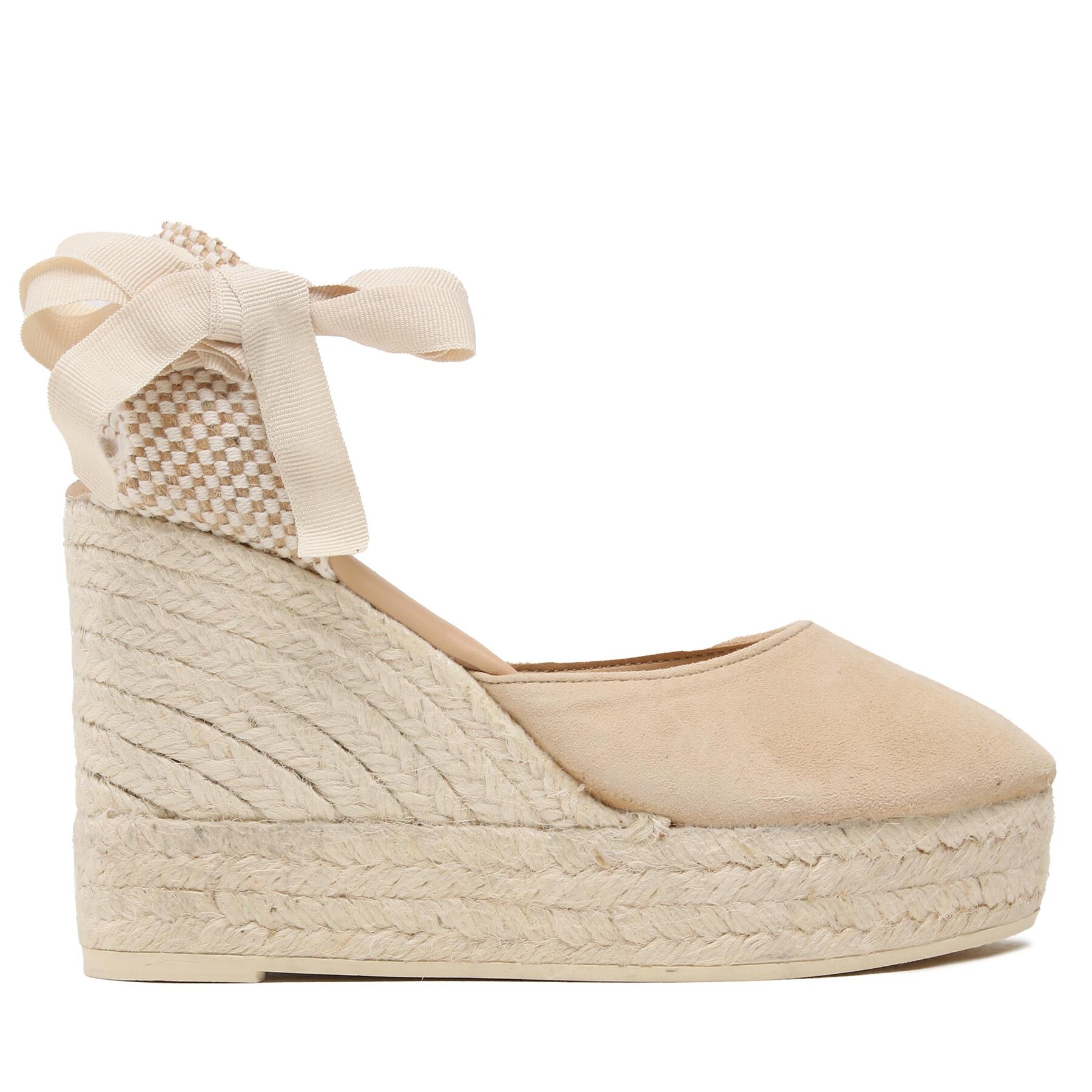 Espadrile Manebi Soft Suede Wedge Espadrilles M 1.1 WV Bej