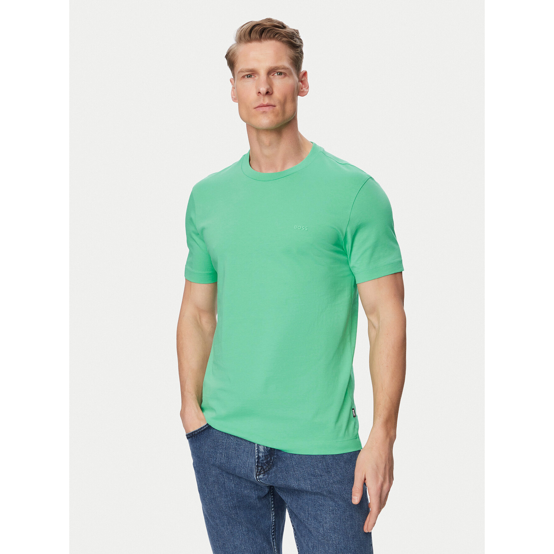 BOSS Camiseta Thompson 01 50468347 Verde Regular Fit
