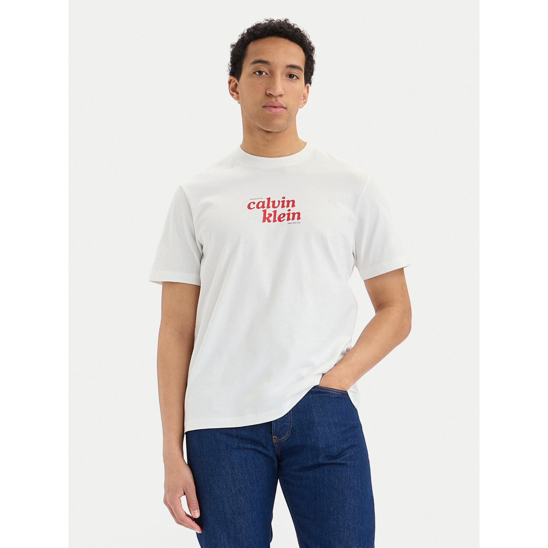 Calvin Klein Jeans T-Shirt SS 20S LV04RG815G Weiß Regular Fit