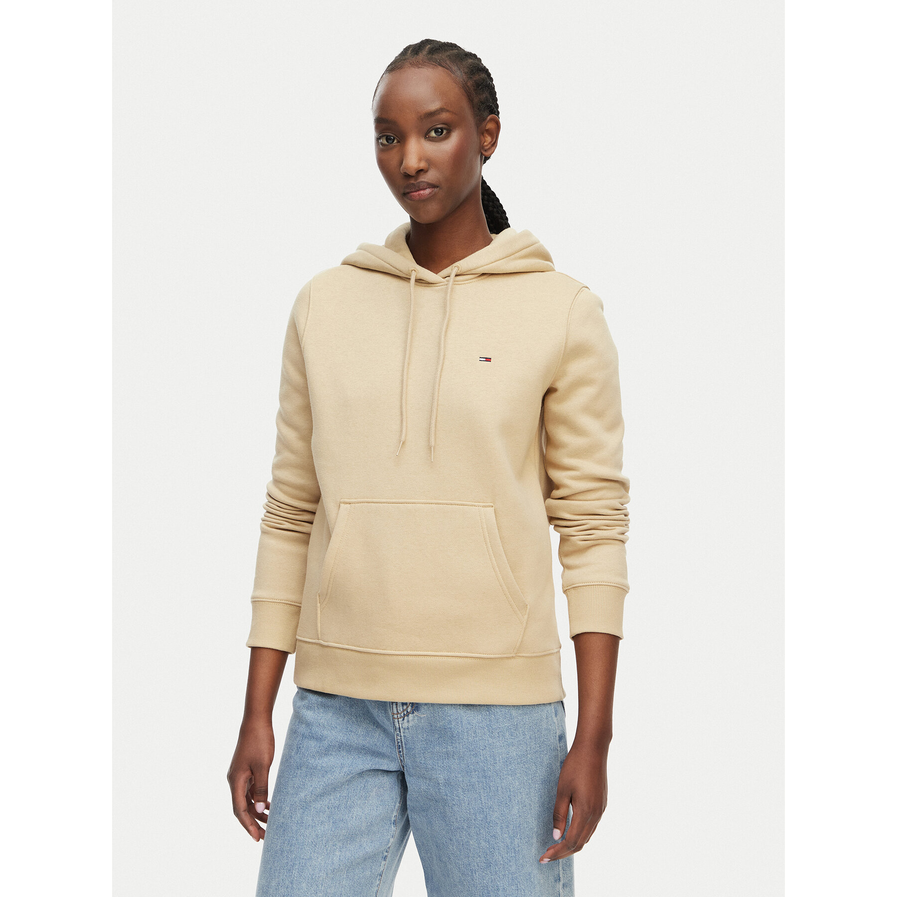 Tommy Jeans Sweatshirt Flag DW0DW19958 Hellbeige Regular Fit