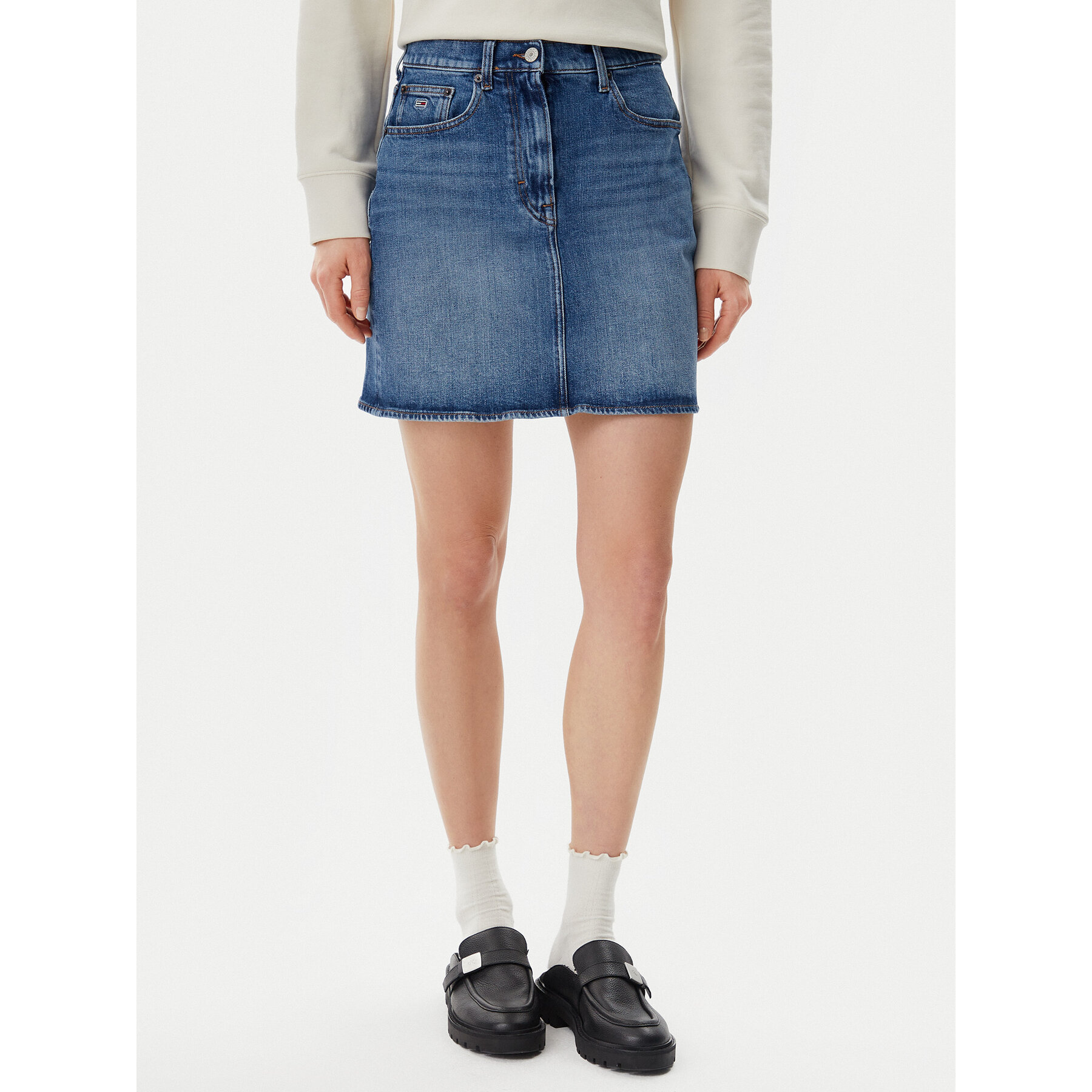 Tommy Jeans Jeansrock DW0DW20136 Blau Mom Fit