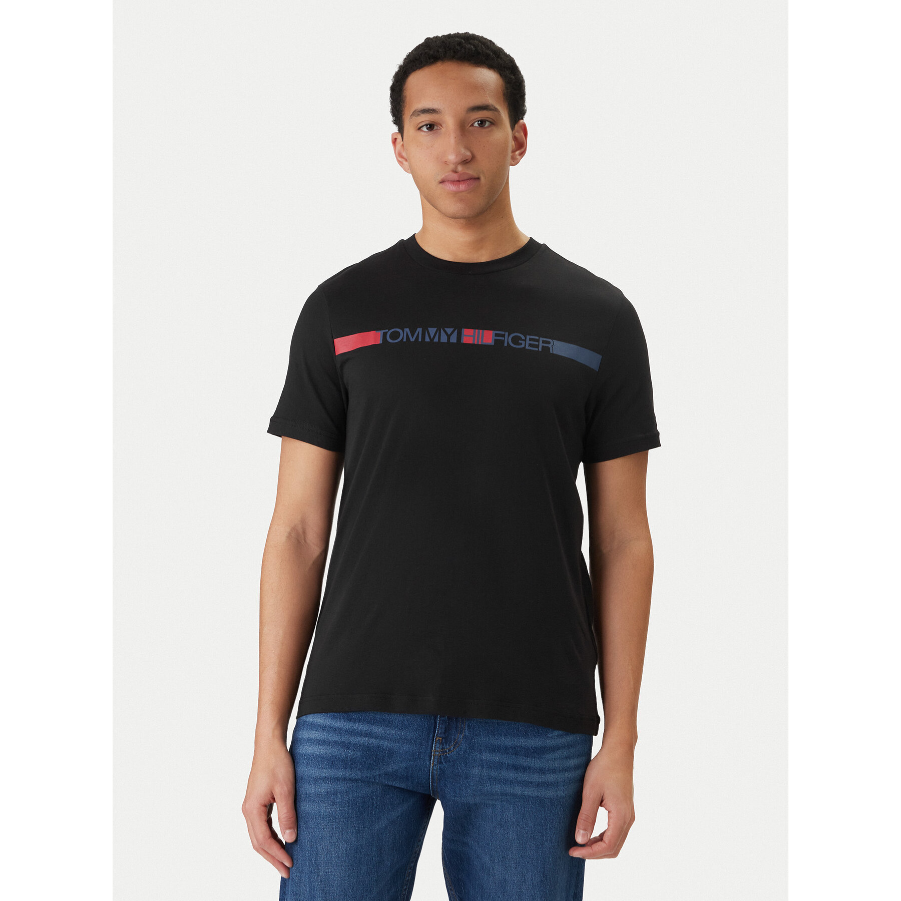 Tommy Hilfiger T-Shirt Brand Love MW0MW42368 Schwarz Regular Fit