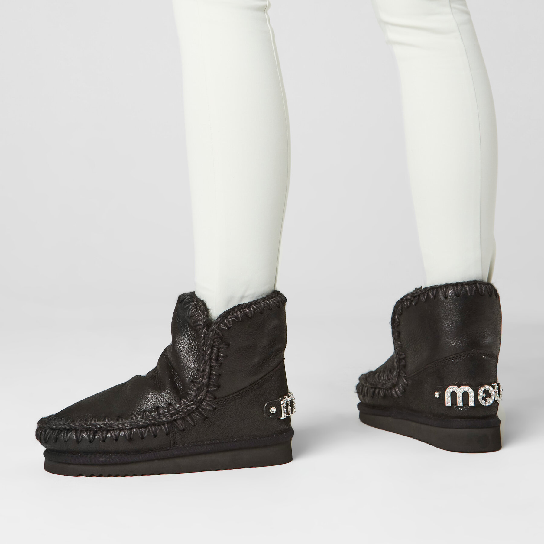 Cizme de zăpadă Mou Eskimo 18 With Rhinestones Logo Negru