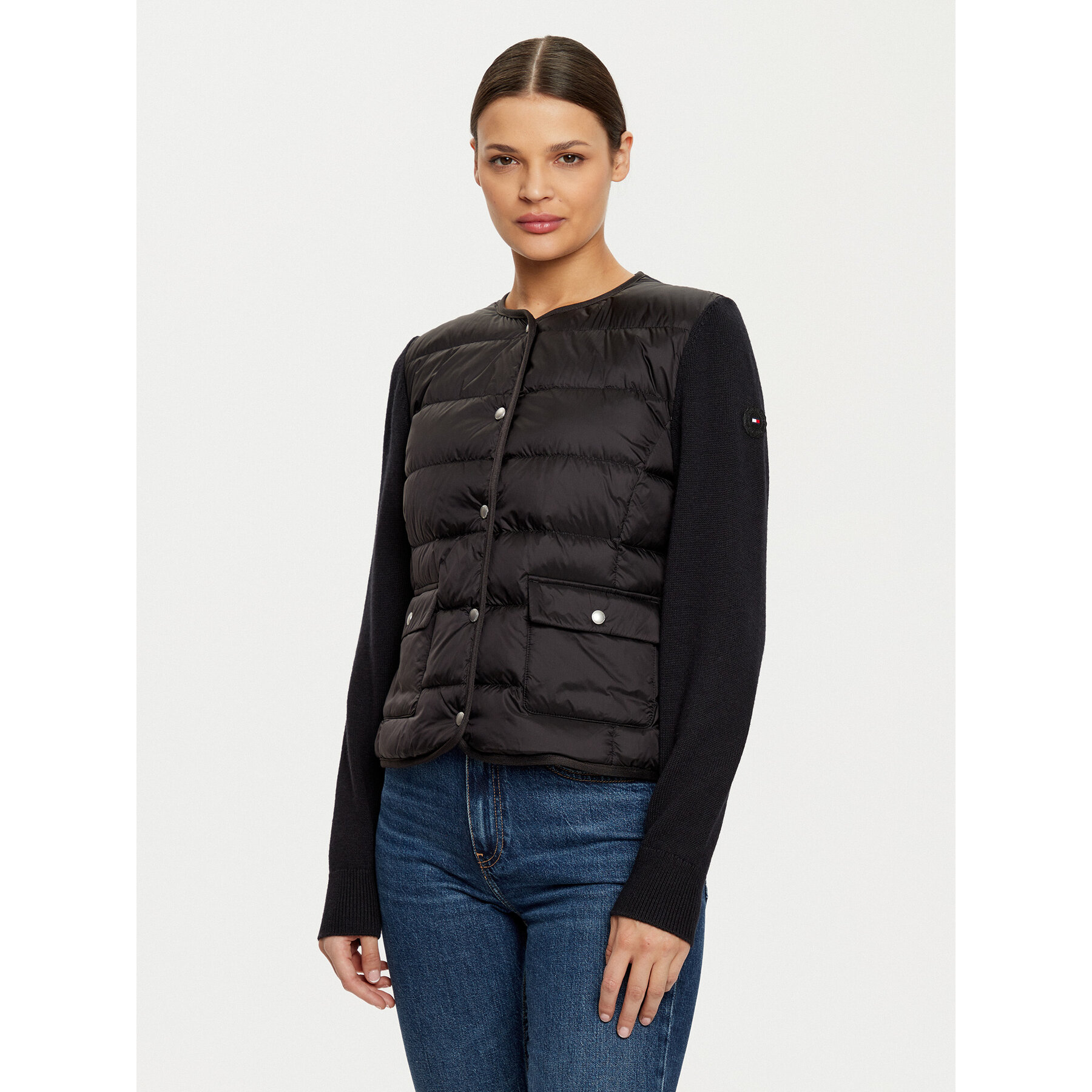 Tommy Hilfiger Daunenjacke WW0WW44343 Schwarz Slim Fit