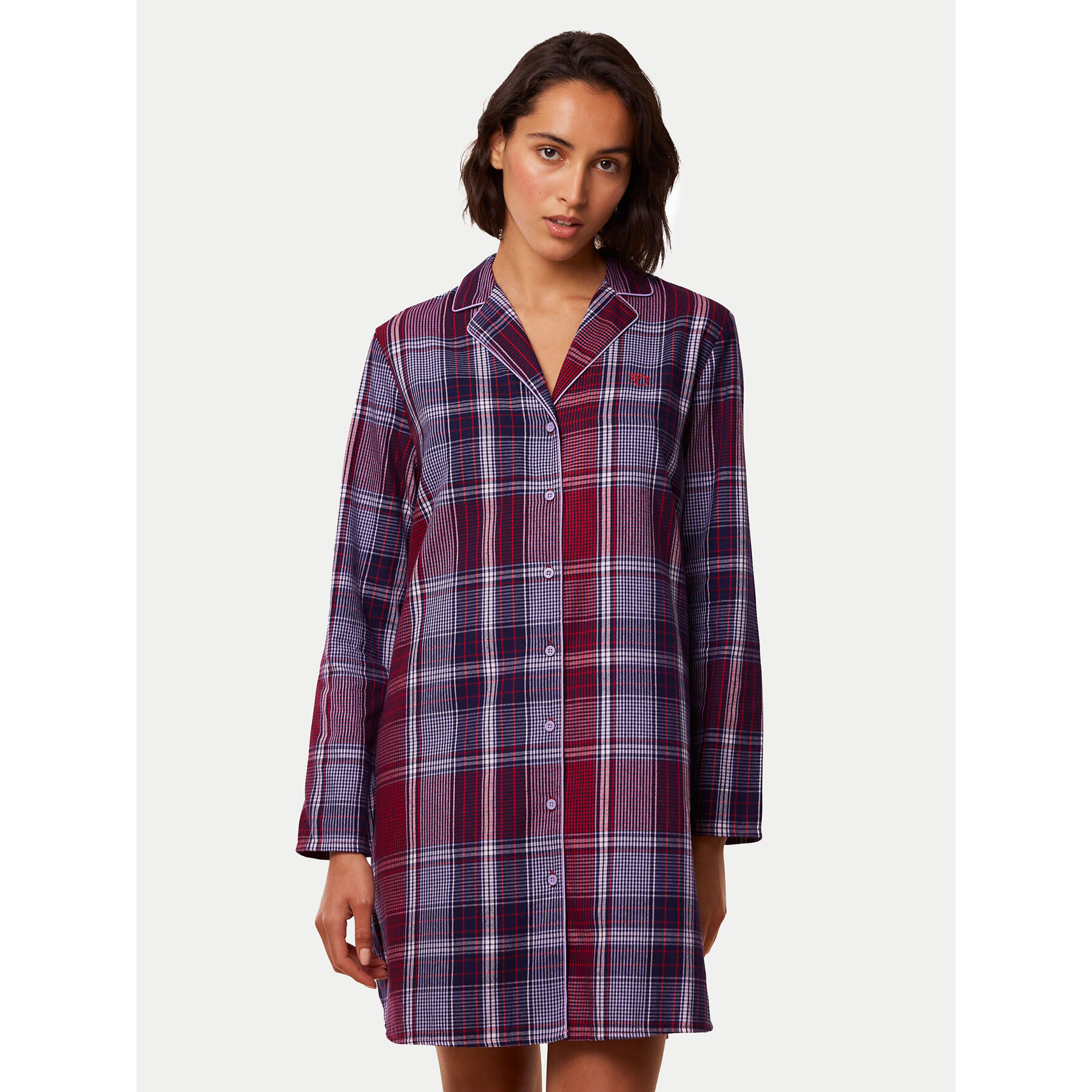 Triumph Νυχτικό Boyfriend NDW X Checks 10216520 Μπορντό