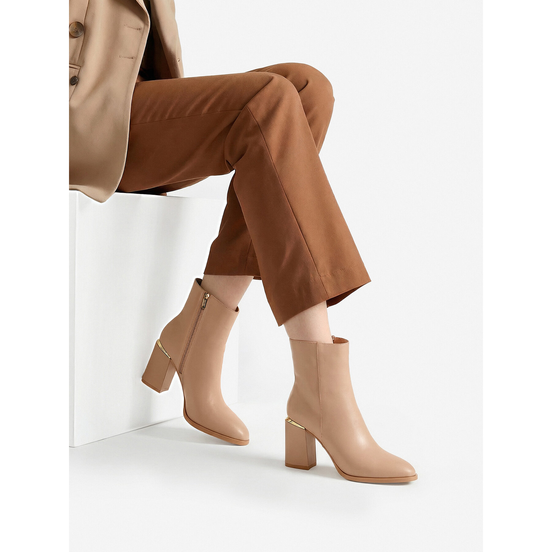 Μποτάκια Nine West CEO-JASMIN-01 Μπεζ