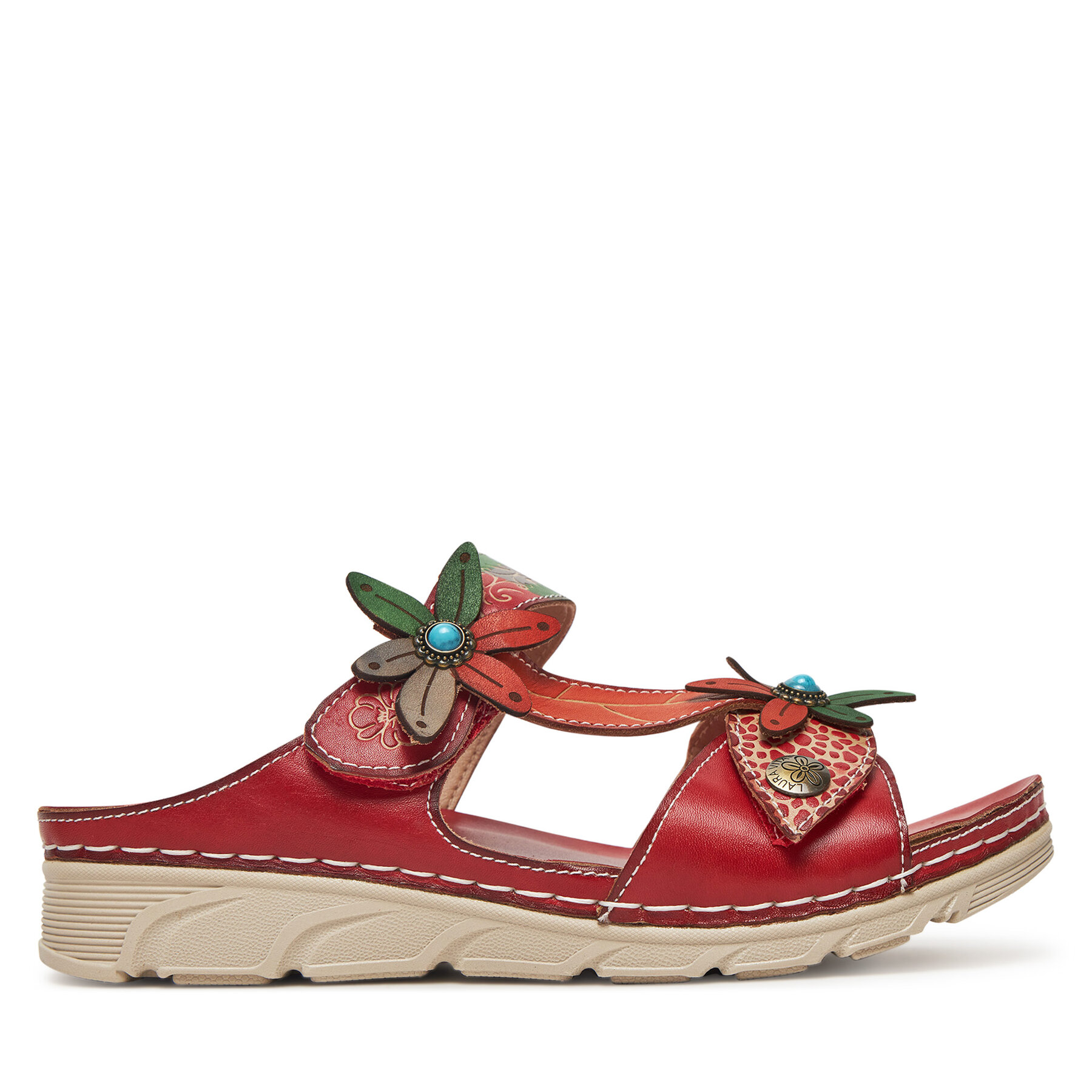 Damen Pantoletten Laura Vita, Schuhgröße 36, Rot, Dorry 19