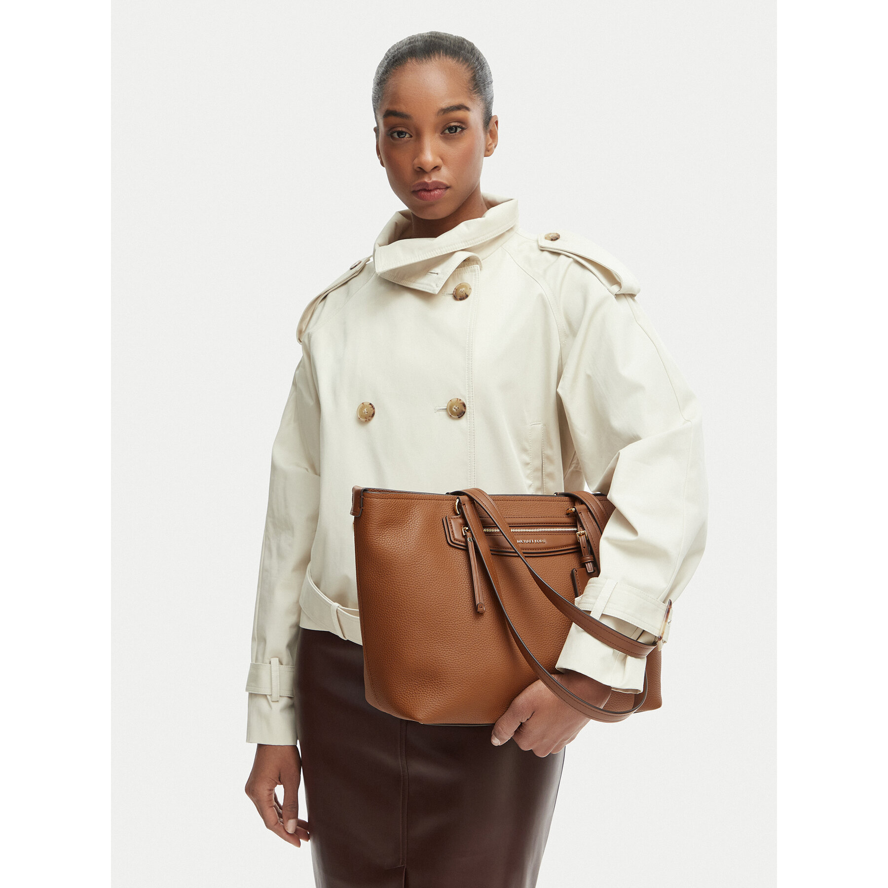 Τσάντα MICHAEL Michael Kors Jet Set 30S6GTVT2L Καφέ