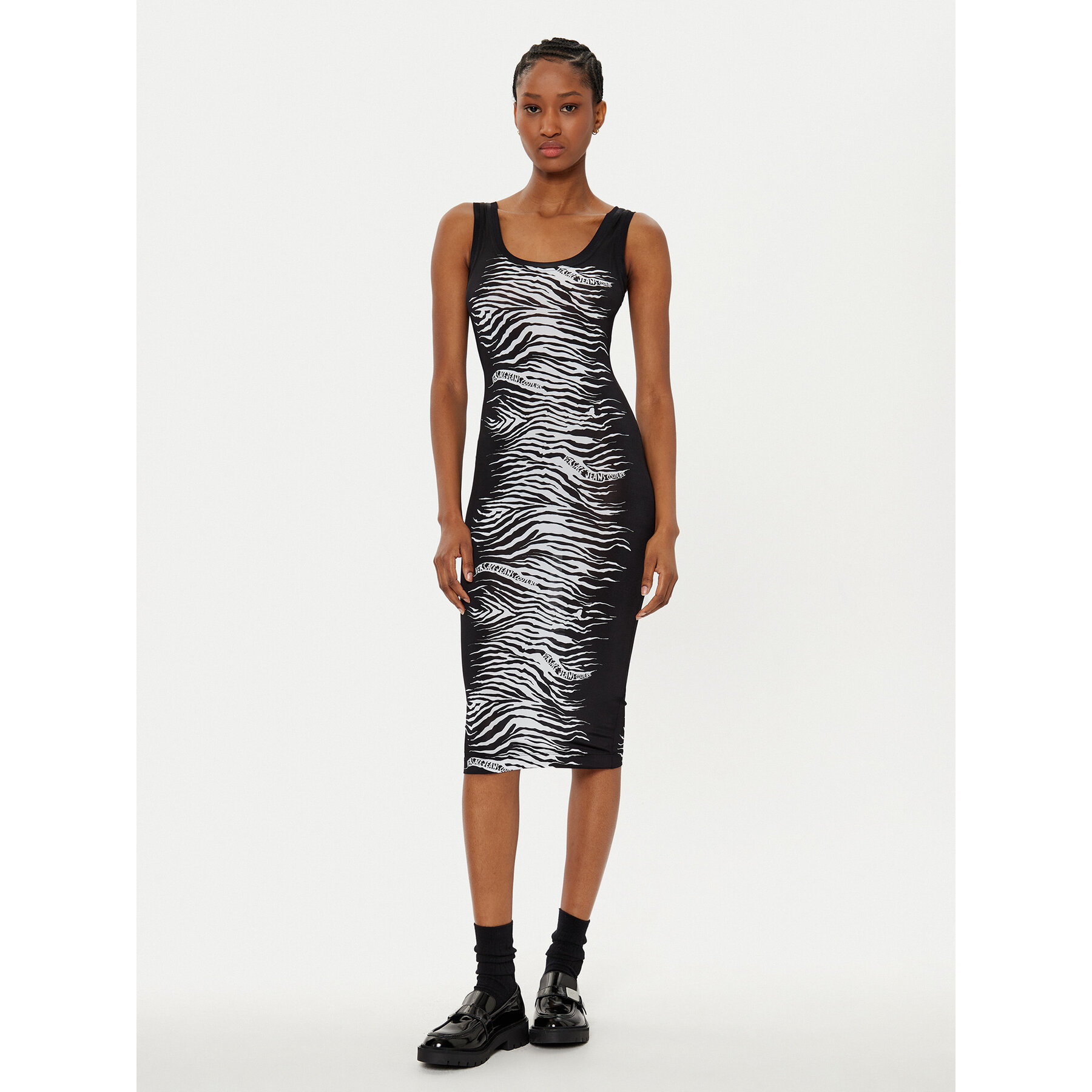 Versace Jeans Couture Kleid für den Alltag 78HAO9P6 Schwarz Slim Fit