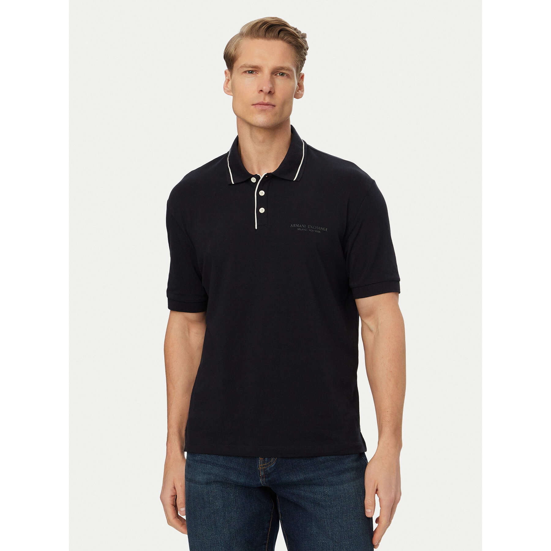 Armani Exchange Polo XM001557 AF10363 UB101 Σκούρο μπλε Regular Fit
