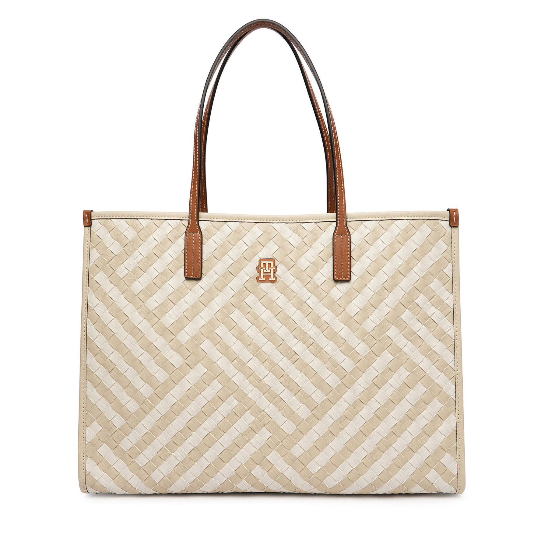 Geantă Tommy Hilfiger Th City Tote AW0AW18394 Bej