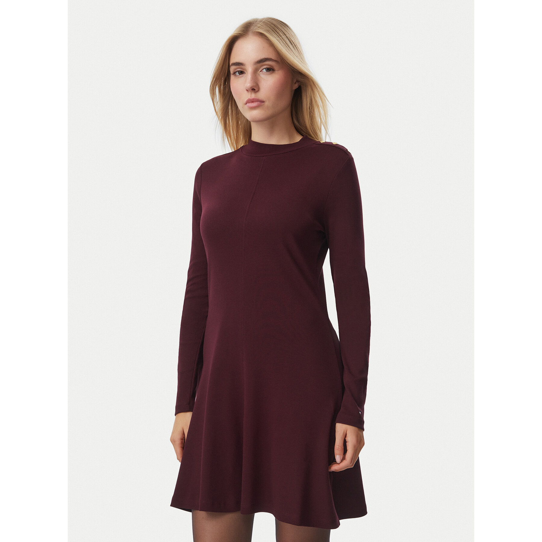 Tommy Hilfiger Kleid für den Alltag WW0WW51726 Dunkelrot Slim Fit