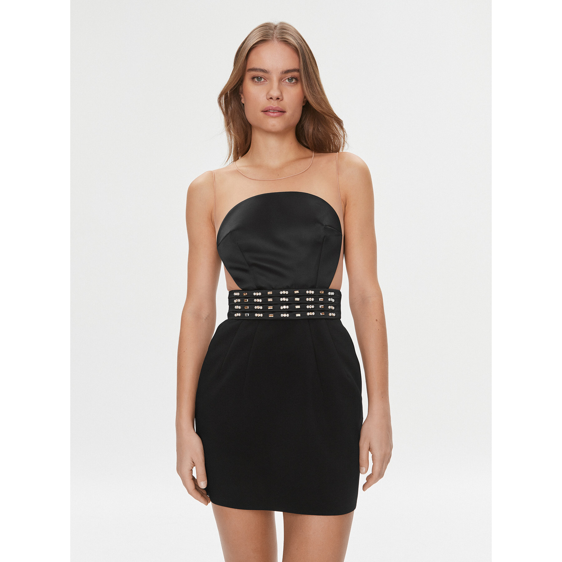 Elisabetta Franchi Coctailkleid AB-443-37E2-3681 Schwarz Slim Fit