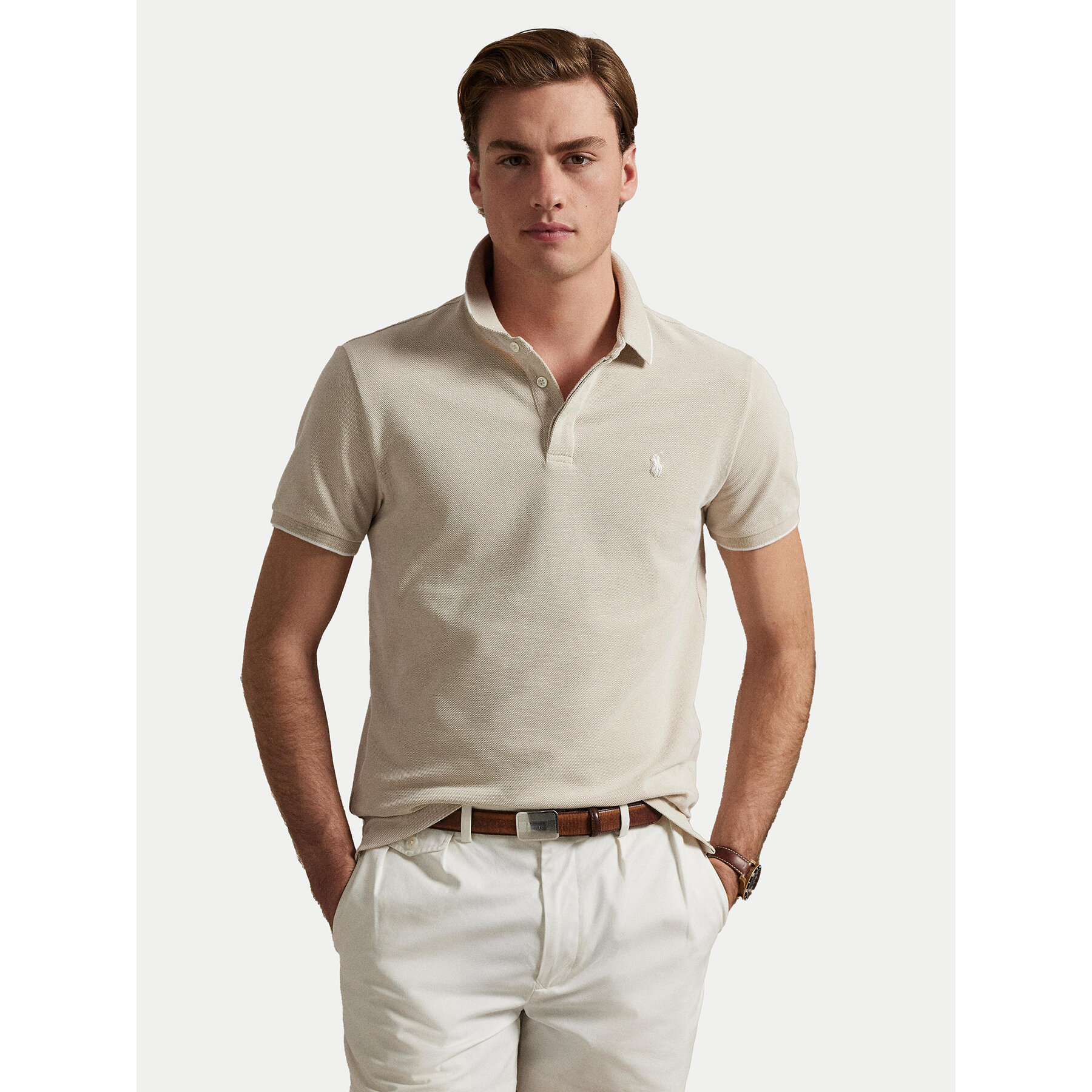 Polo Ralph Lauren Polo 710963494002 Beige Custom Slim Fit