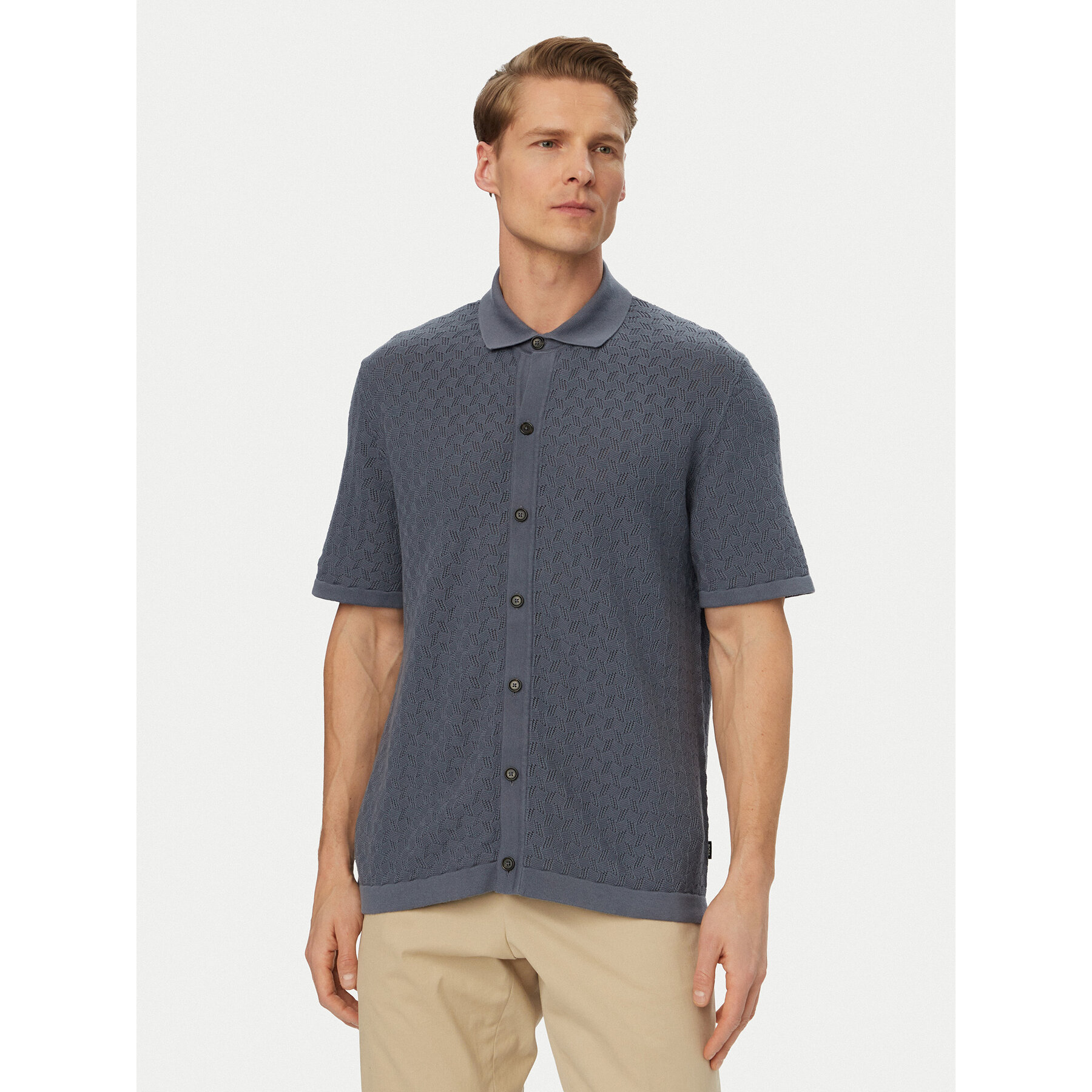 BOSS Hemd H-Nappo 50560494 Blau Regular Fit