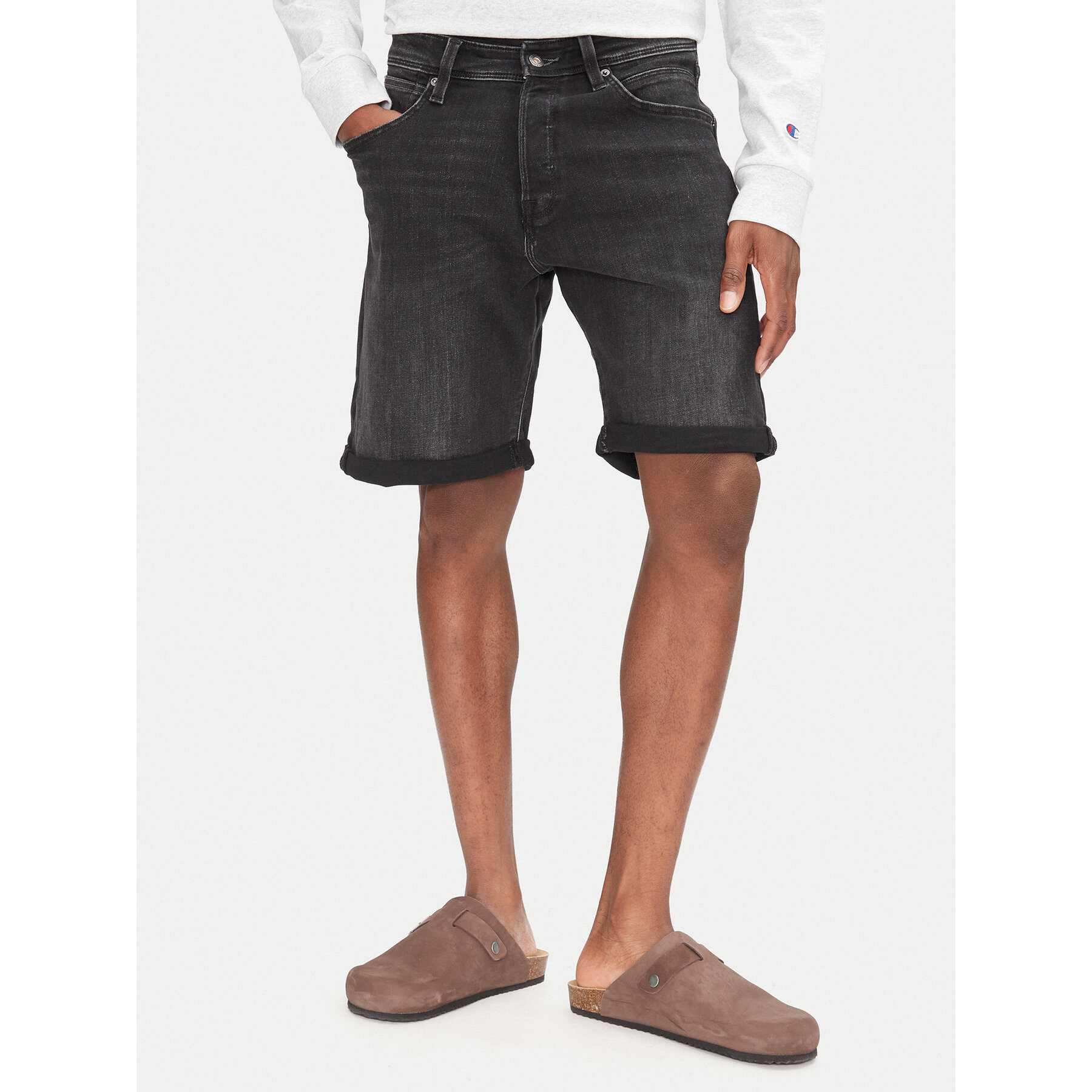 Jack & Jones Jeansshorts Rick 12269608 Schwarz Regular Fit