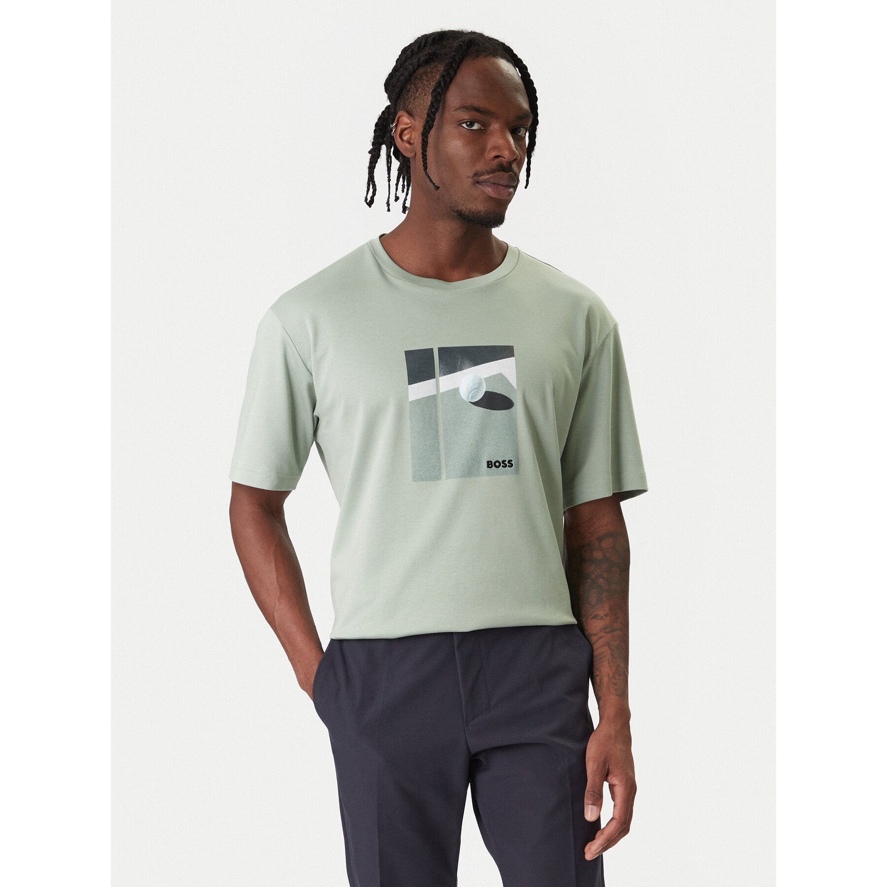 BOSS T-Shirt Join 50554365 Grün Regular Fit