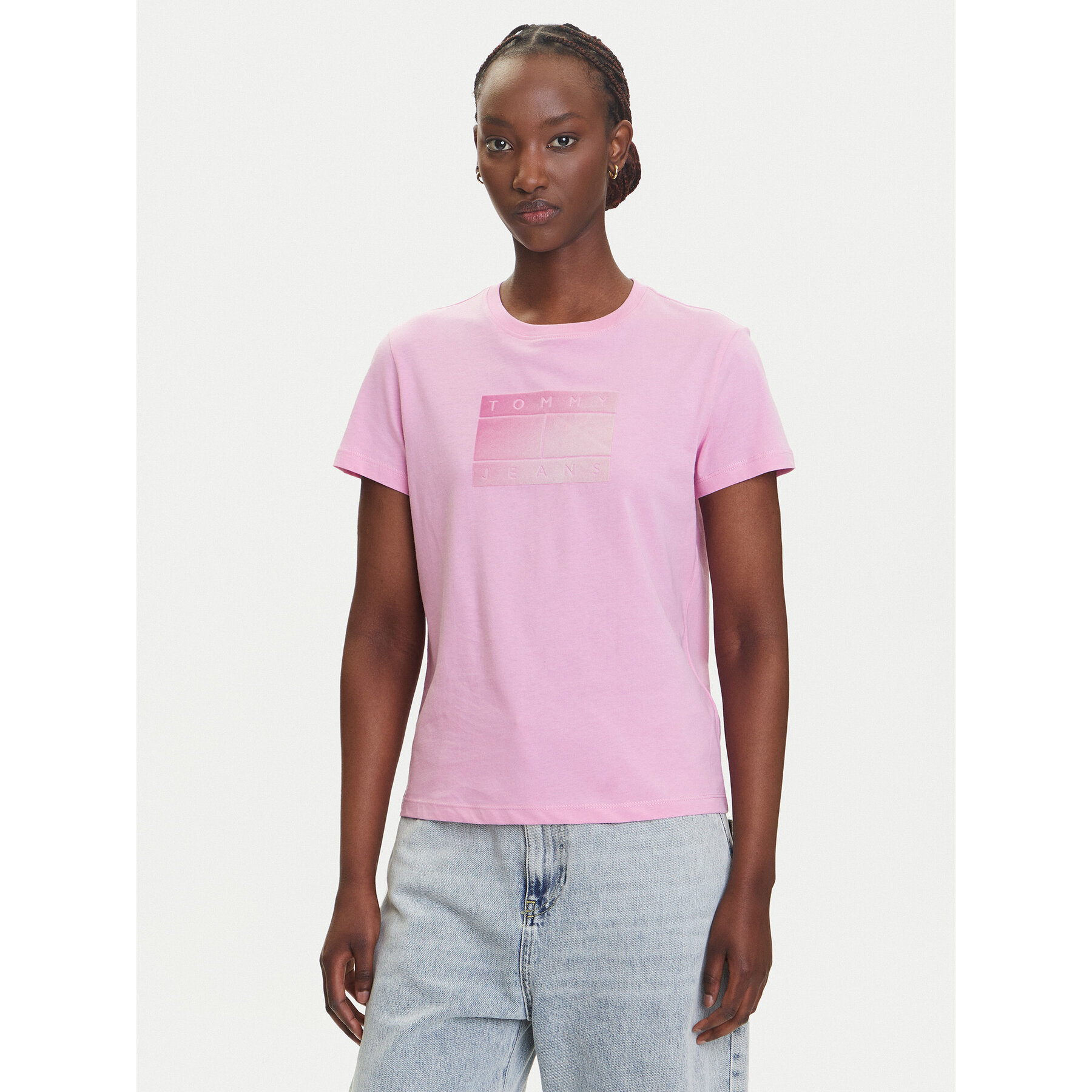 Tommy Jeans Póló Gradient Flag DW0DW20905 Rózsaszín Regular Fit