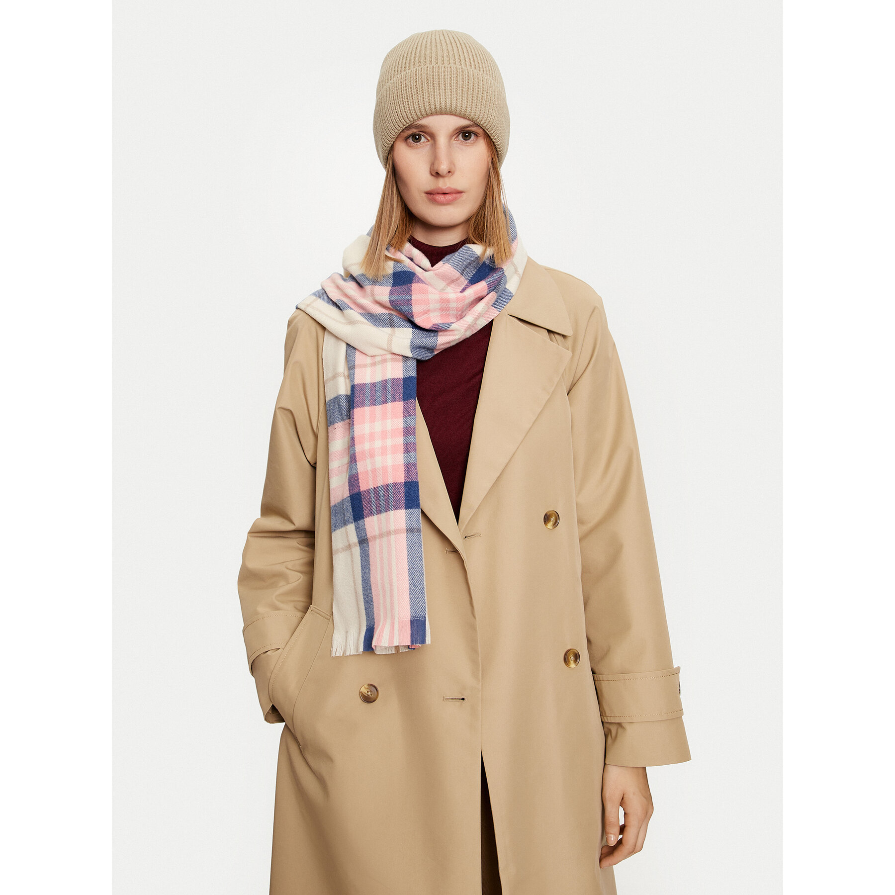 Set berretto e sciarpa Pieces Janna 17153149 Beige