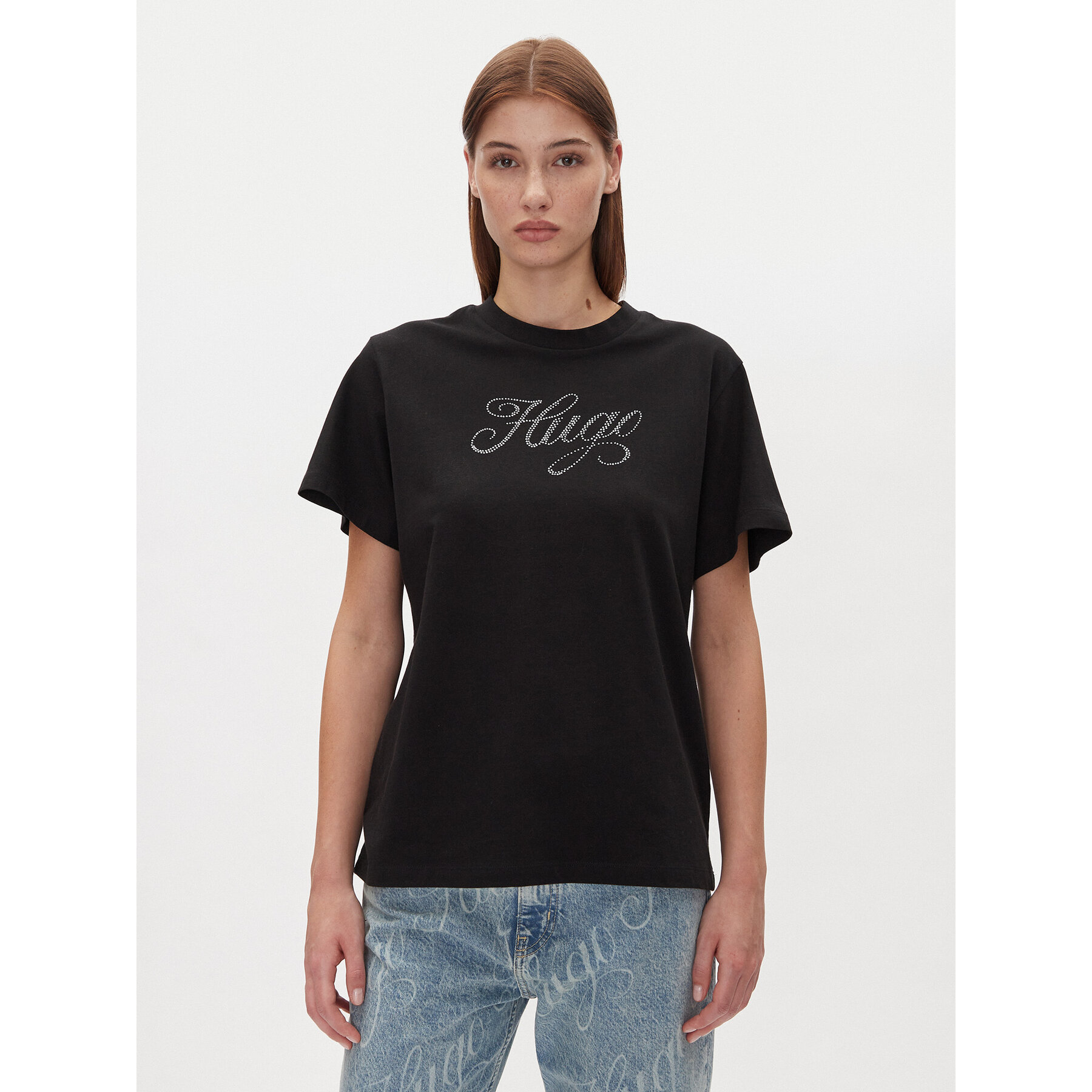 HUGO Póló Vintage Tee 50537239 Fekete Relaxed Fit