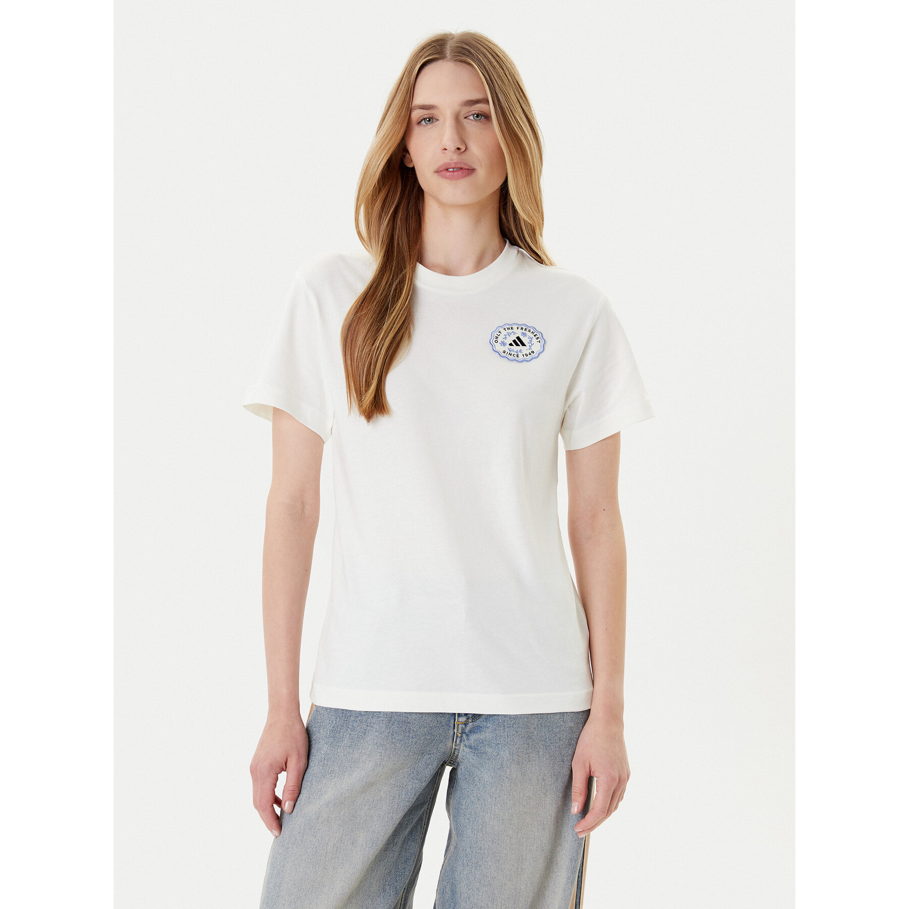 adidas T-shirt Farmers Market Graphic KB2485 Écru Regular Fit