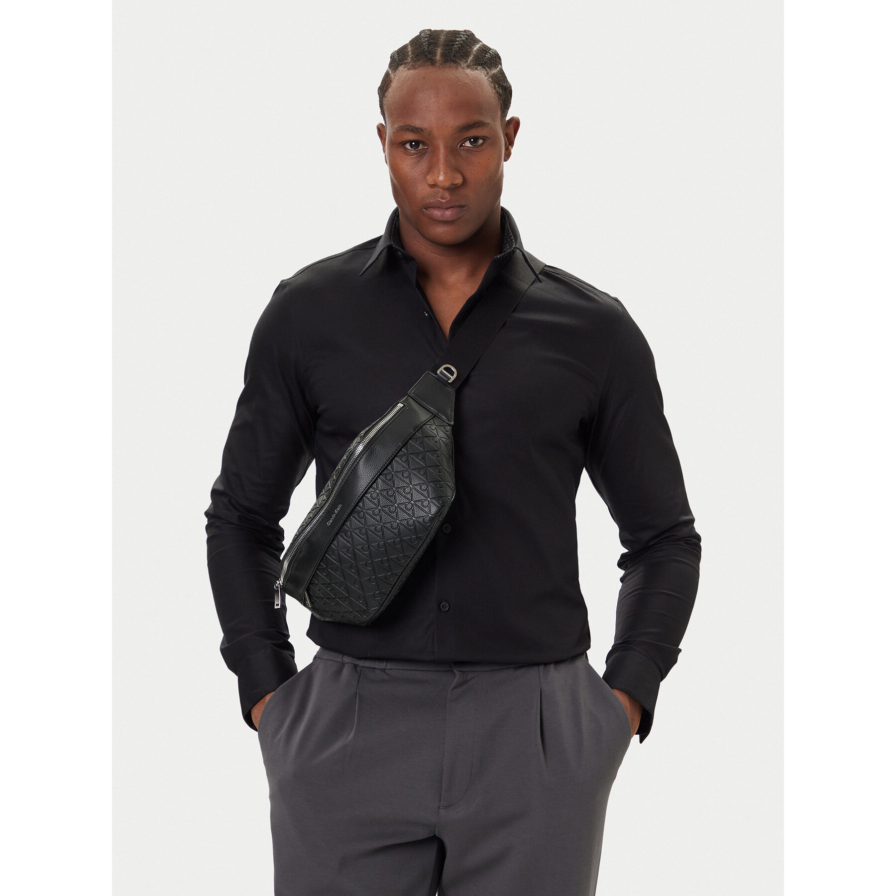 Marsupio﻿ Calvin Klein Emblem Emboss Waistbag LV04D3205G Nero