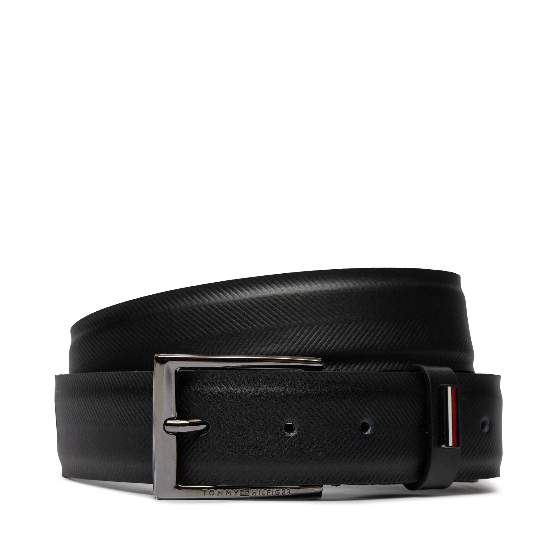 Мъжки колан Tommy Hilfiger Business Texture 3.5 Adj AM0AM12069 Черен