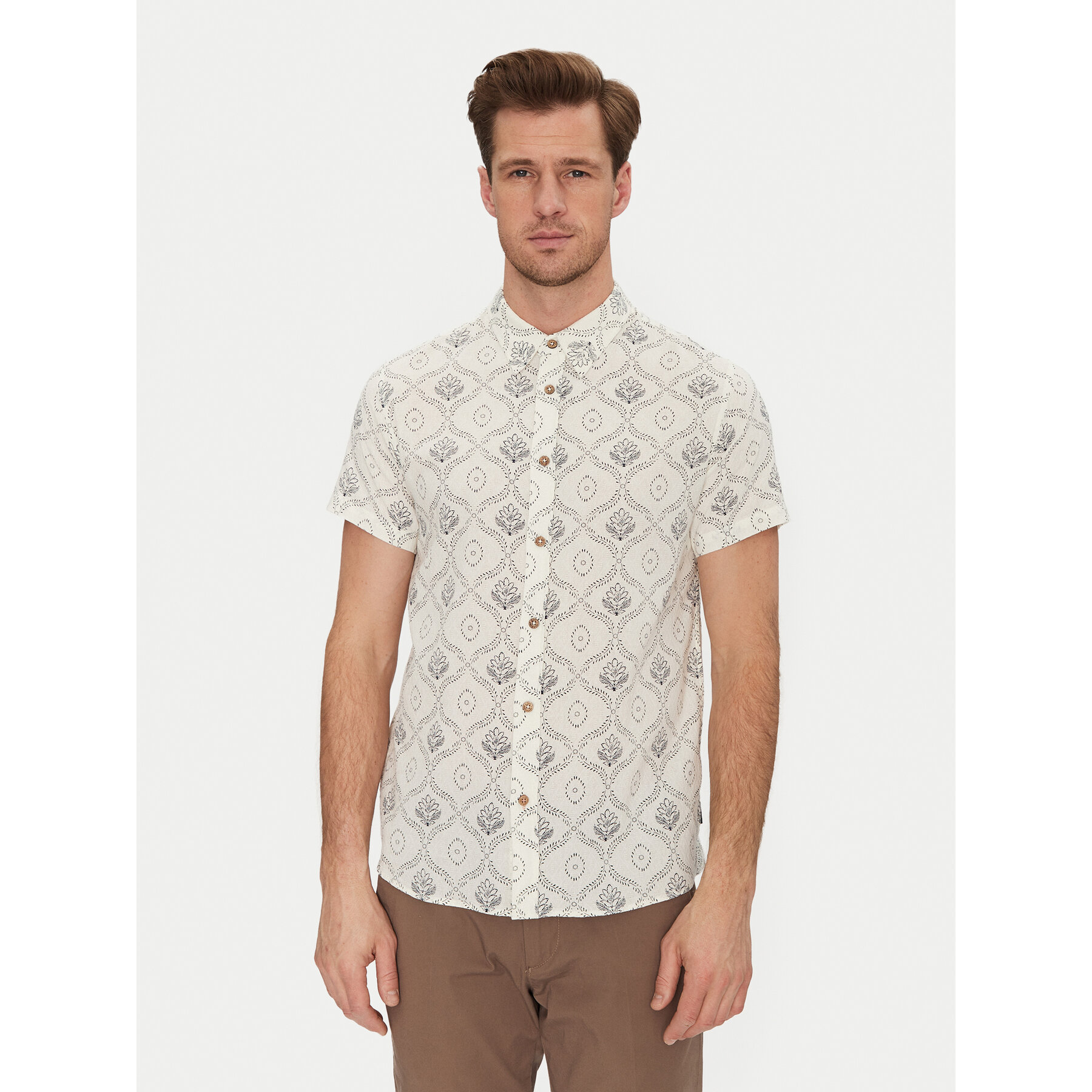 INDICODE Hemd Haiko 20-529 Beige Slim Fit