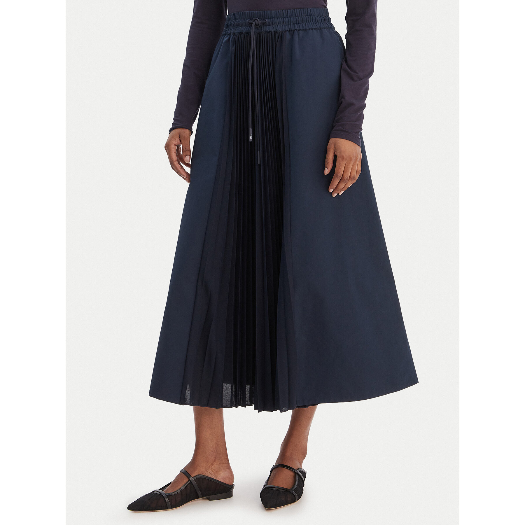 Weekend Max Mara Faltenrock Folk 2615771011 Dunkelblau Regular Fit